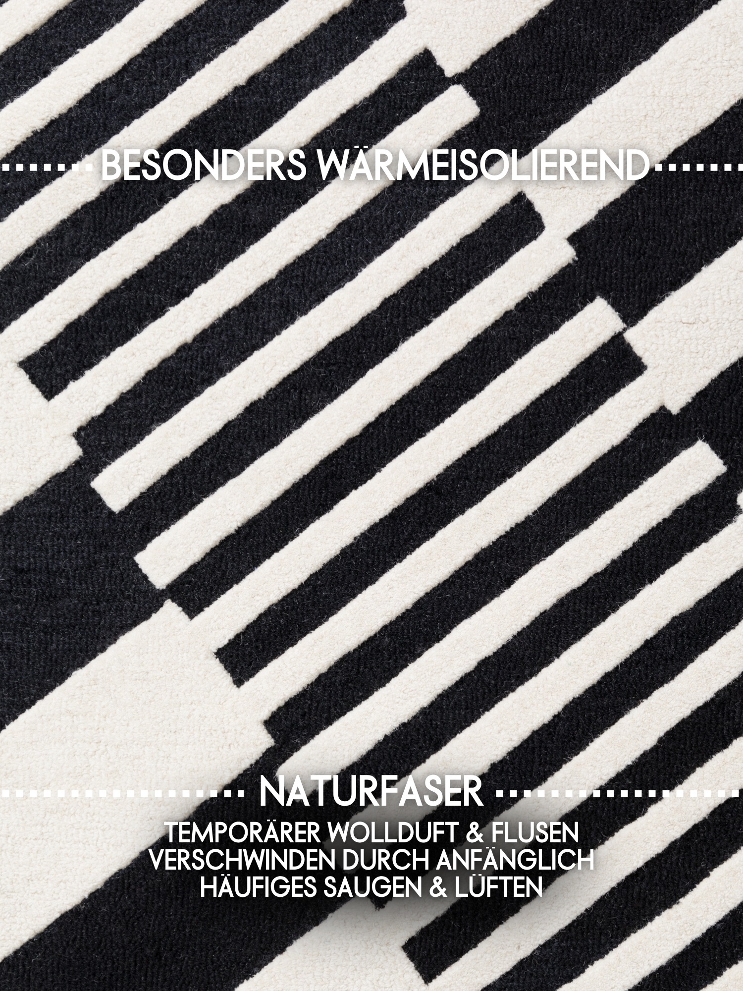 ELLE DECORATION Wollteppich »Flux« rechteckig 12 mm Höhe Wolle, Natur, Wohnzimmer, Schlafzimmer, Modern, Geometrisch, Streifen