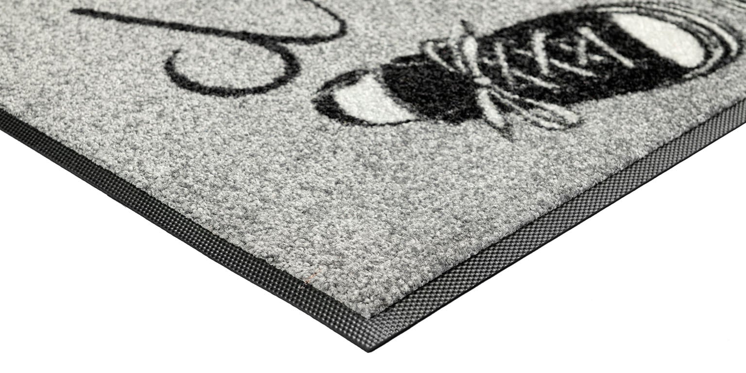 wash+dry by Kleen-Tex Fussmatte »Hier wohnen...«, rechteckig
