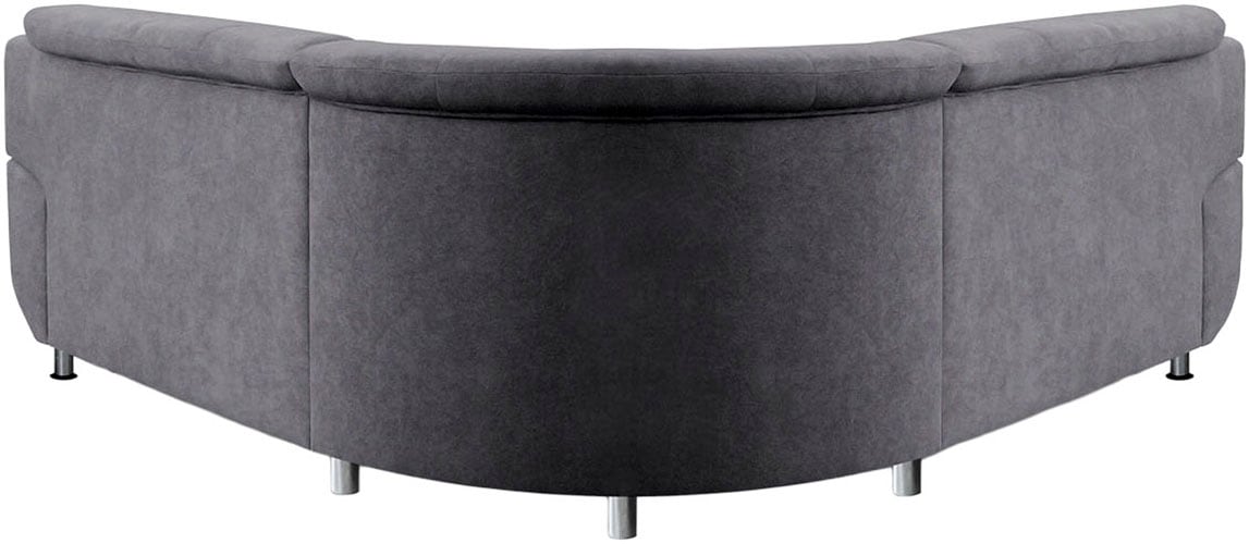 TRENDMANUFAKTUR Canapé d'angle »Rondo wahlweise mit Schlaffunktion, bequeme Armlehnen« Forme en L, avec ou sans ressorts, pieds chromés, notre prix bas permanent