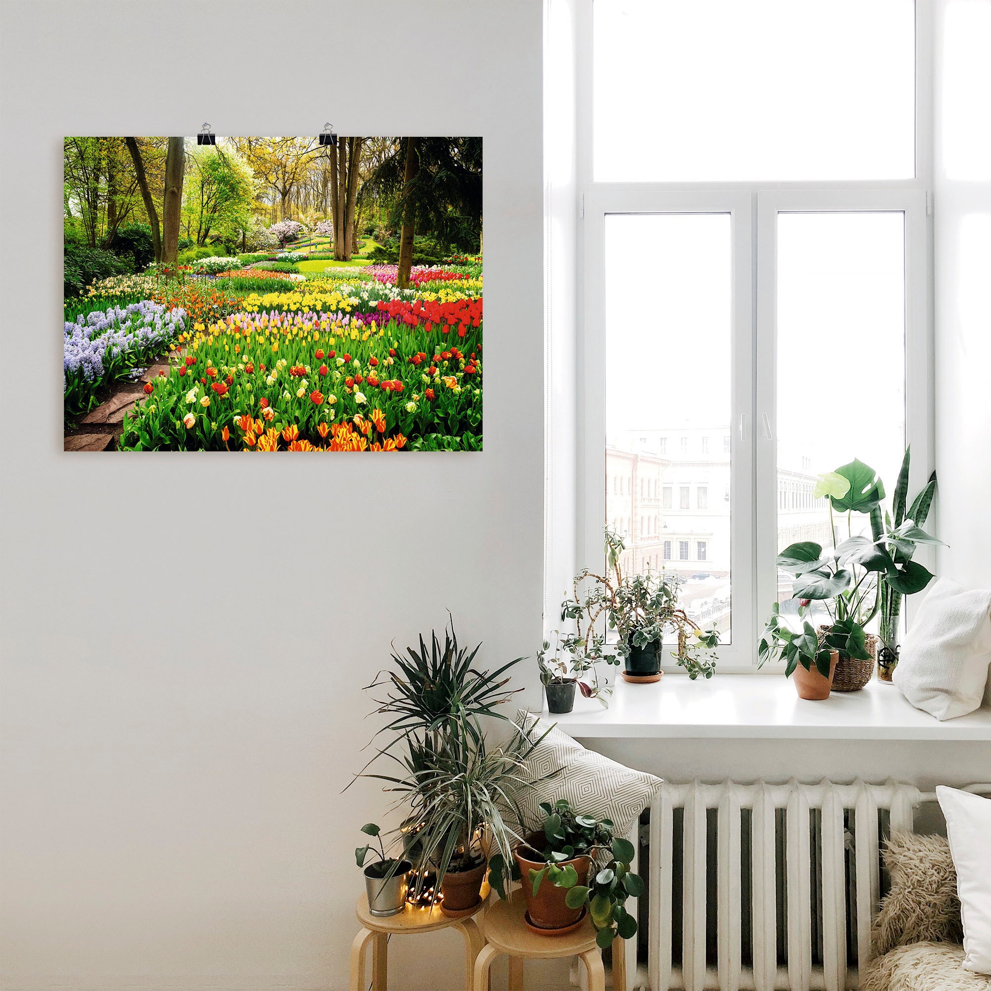 als Alubild, oder »Tulpen Blumenwiese, Poster St.), Grössen Frühling«, versch. Garten Artland (1 Wandaufkleber Leinwandbild, in Wandbild