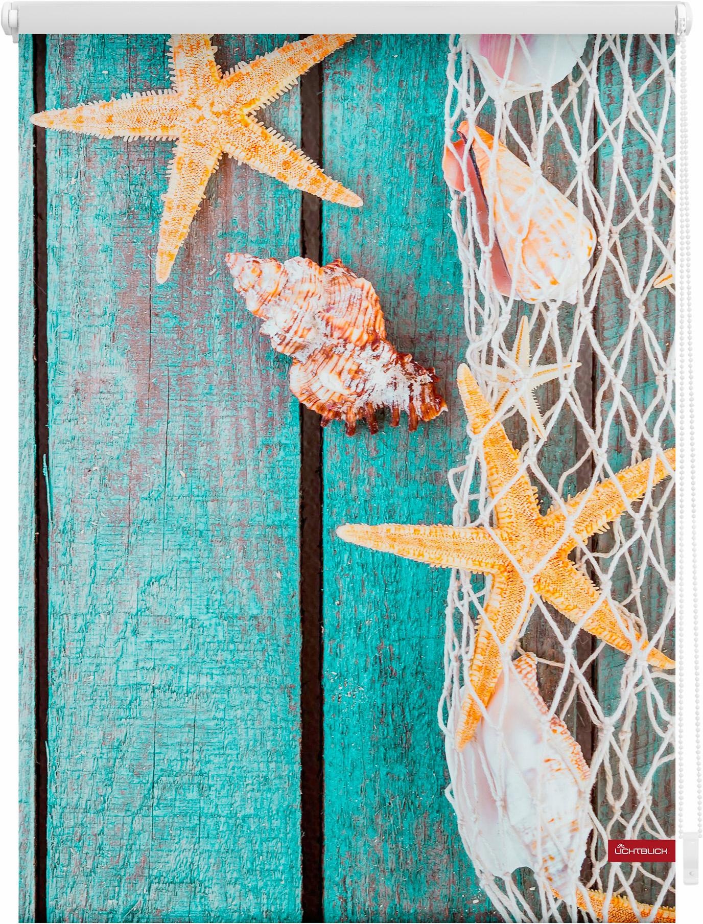 Image of LICHTBLICK ORIGINAL Seitenzugrollo »Klemmfix Motiv Bretter Beach«, Lichtschutz, ohne Bohren, freihängend, bedruckt bei Ackermann Versand Schweiz
