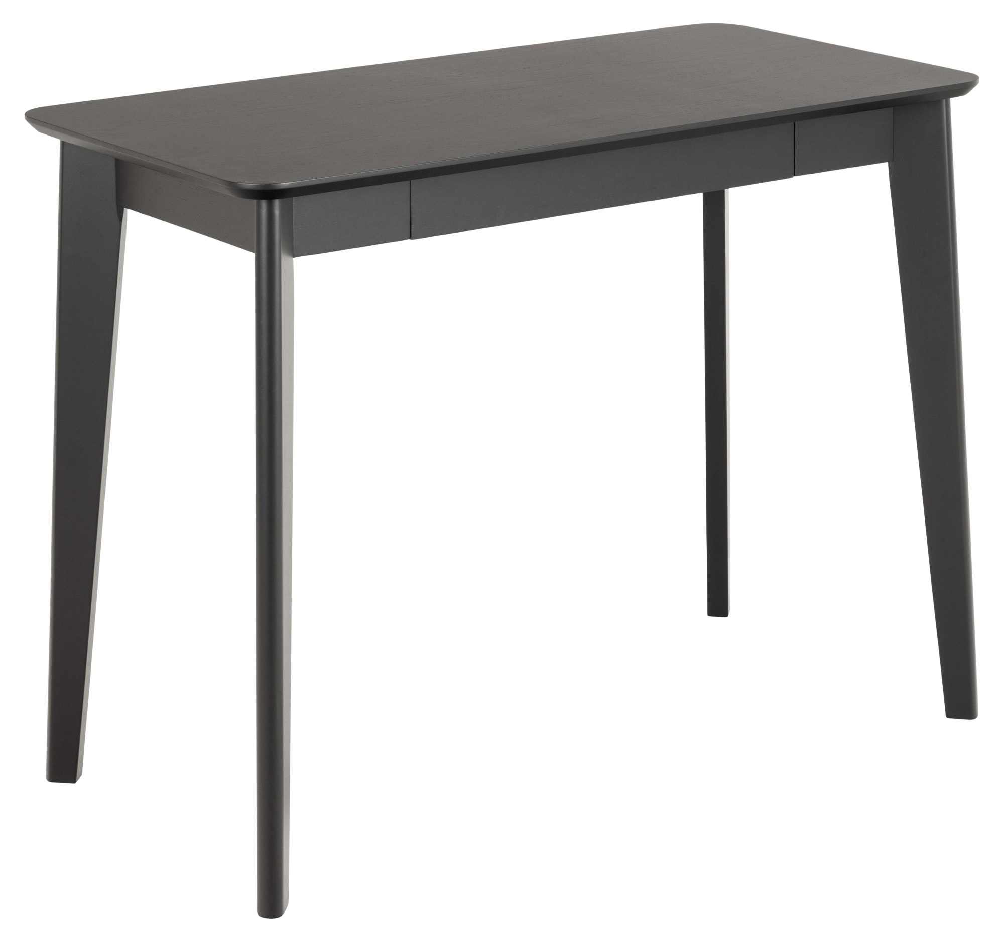 Image of ACTONA GROUP Schreibtisch "Roxby" Schreibtisch, matt schwarz SH Lack Eiche Furnier, 100x50x75 cm