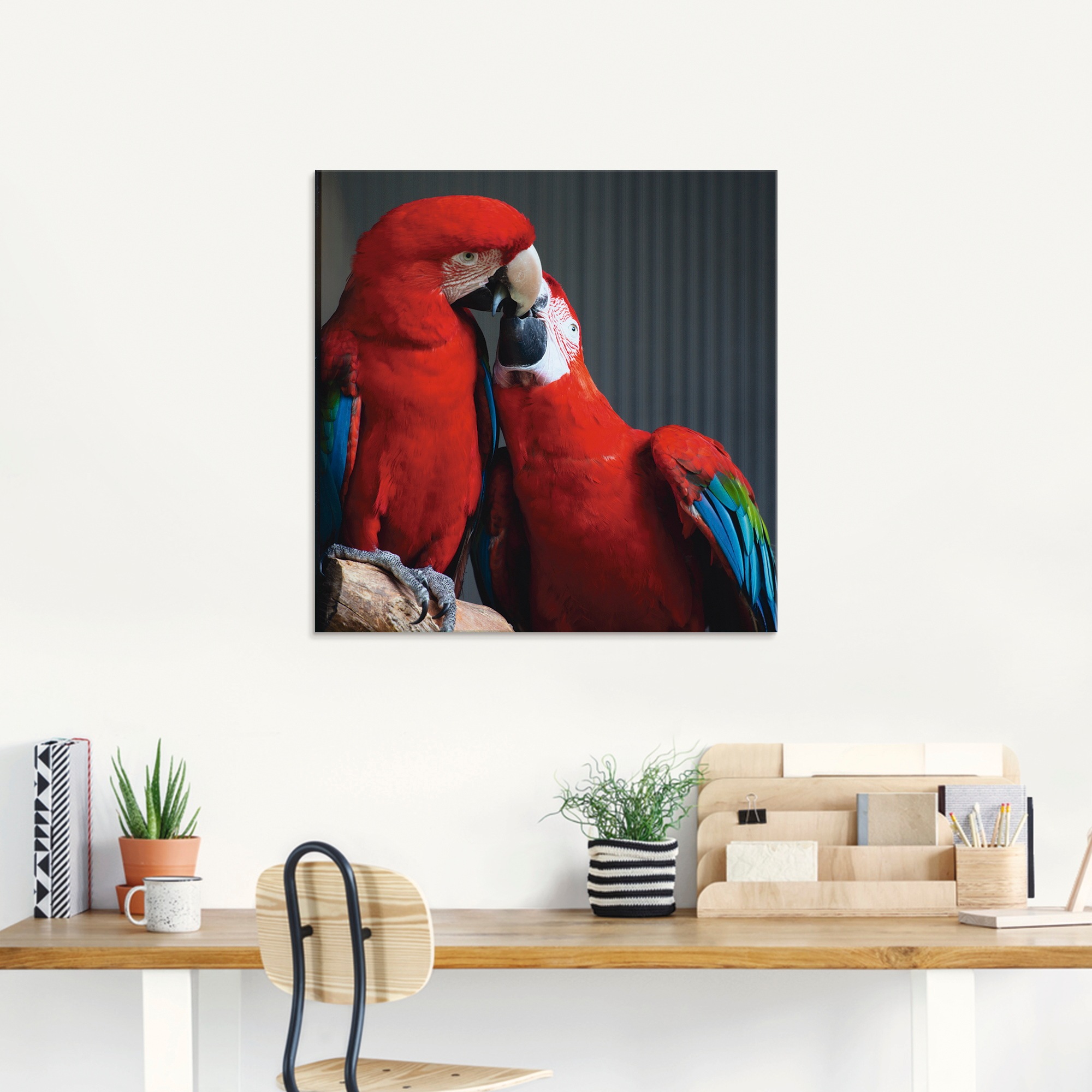 Artland Glasbild »Papageien« Vögel 1 Stk. tlg. in verschiedenen Grössen