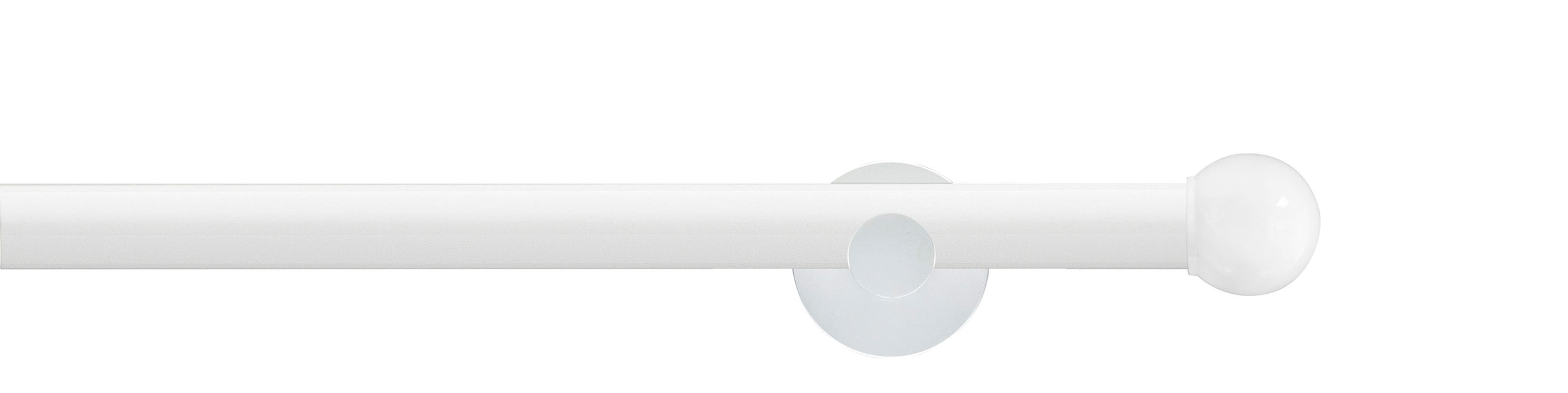 Image of GARESA Gardinenstange "WHITE" Ø 20 mm 1 läufig-läufig Wunschmasslänge Vorhanggarnitur, verlängerbar, Wandmontage, Endknopf Kugel, mit Ringe