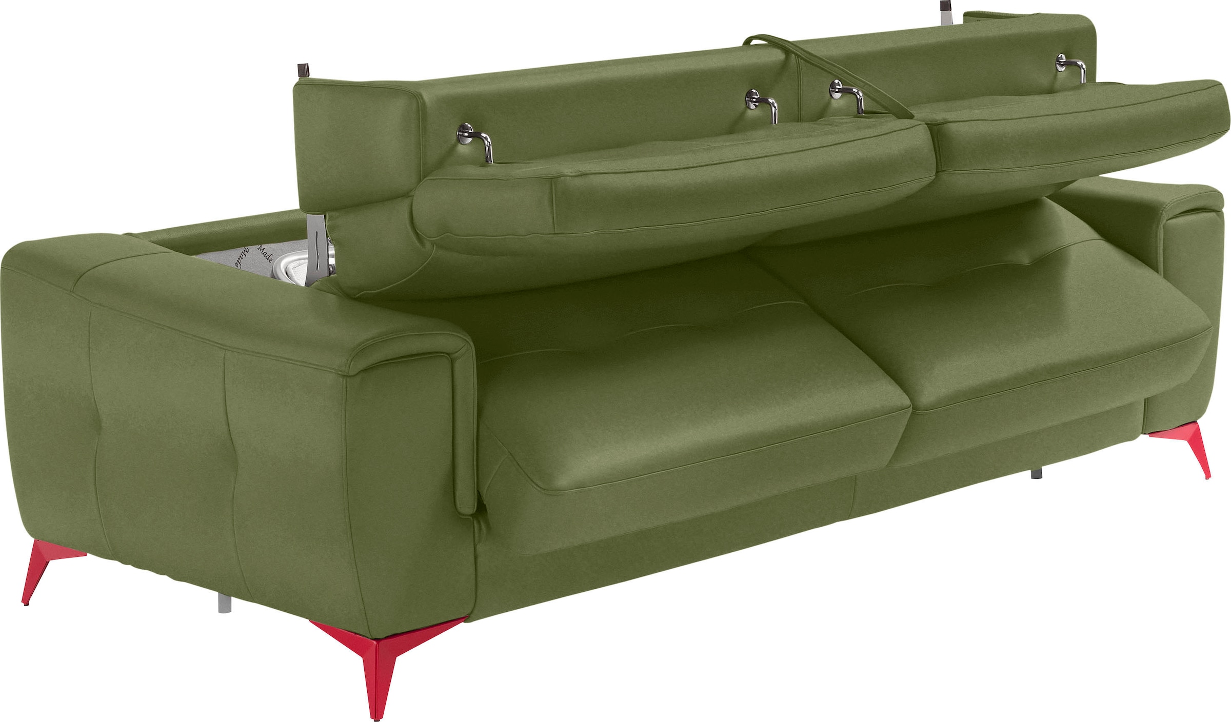 Egoitaliano Schlafsofa »Francine, Designsofa, Loungesofa mit Dauerschlaffunktion, Bettfunktion«, hochwertiger Metallbettrahmen & Matratze, Kopfteil manuell verstellbar