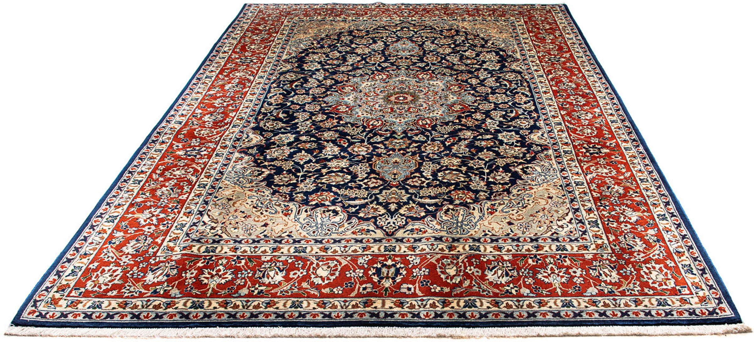 Image of morgenland Orientteppich »Perser - Classic - 302 x 214 cm - dunkelblau«, rechteckig, 10 mm Höhe, Wohnzimmer, Handgeknüpft, Einzelstück mit Zertifikat bei Ackermann Versand Schweiz