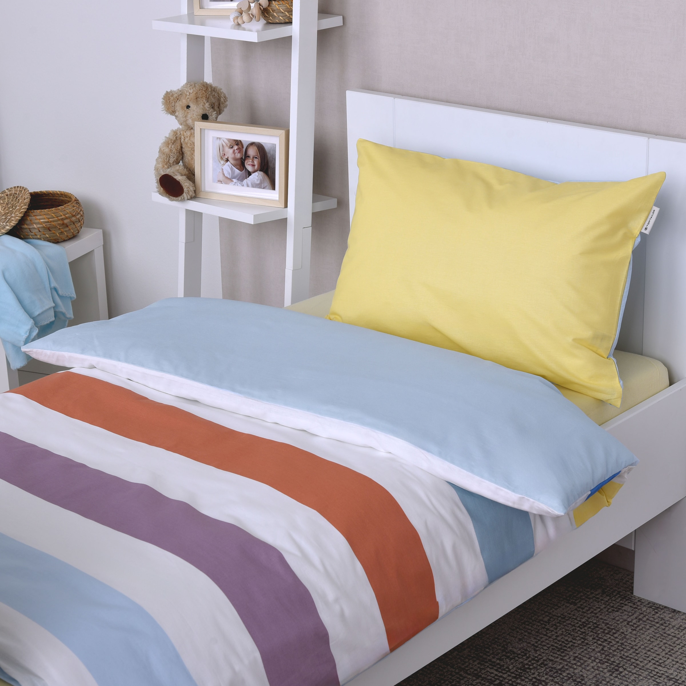 TOM TAILOR HOME Babybettwäsche »TWO-TONE SOLID COLORS in Gr. 100x135cm« 2 Stk. new bedroom, gewebtes Label