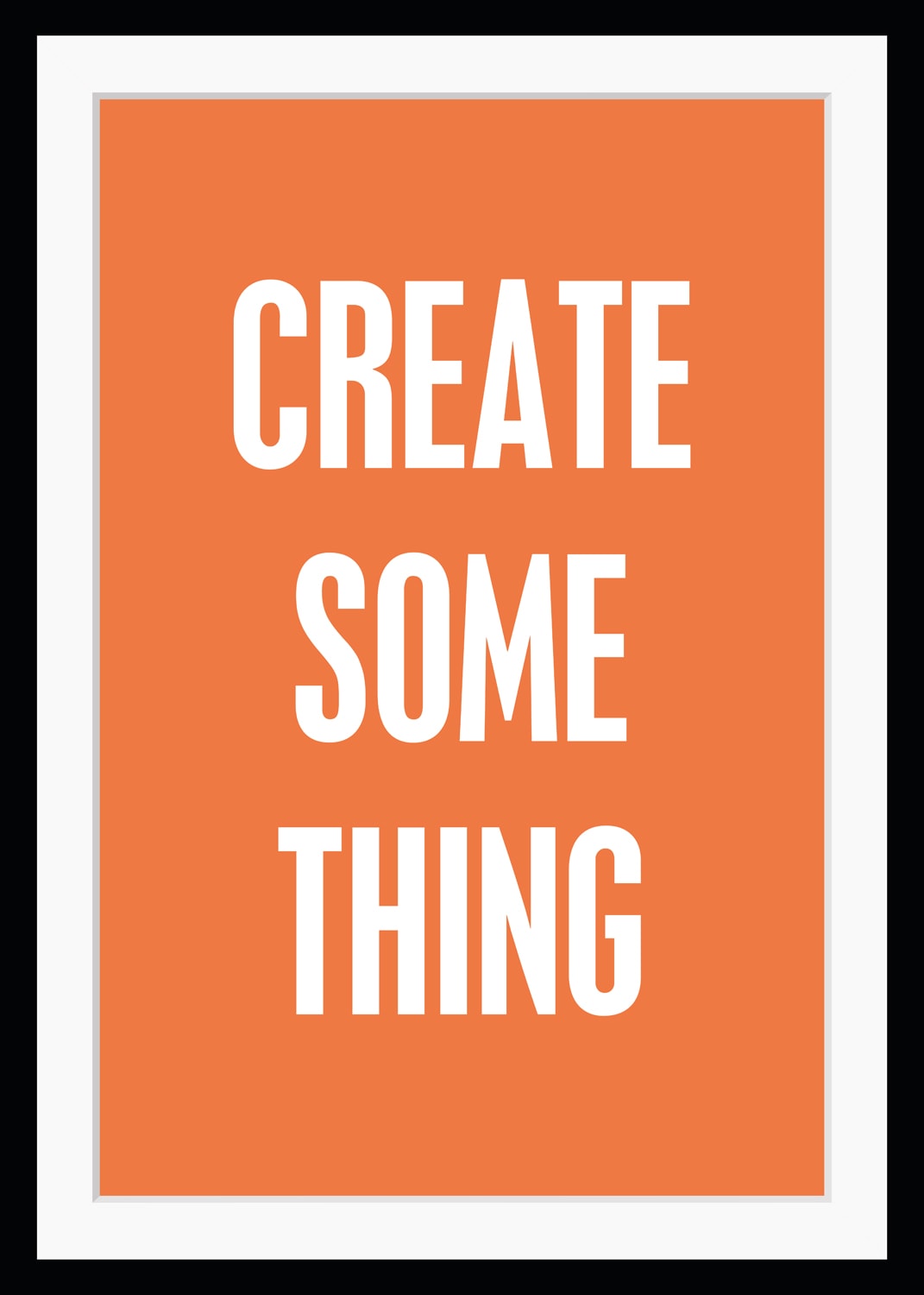 Image of queence Bild "CREATE SOMETHING" Sprüche & Texte HD Premium Poster-Druck inkl. Holzrahmen