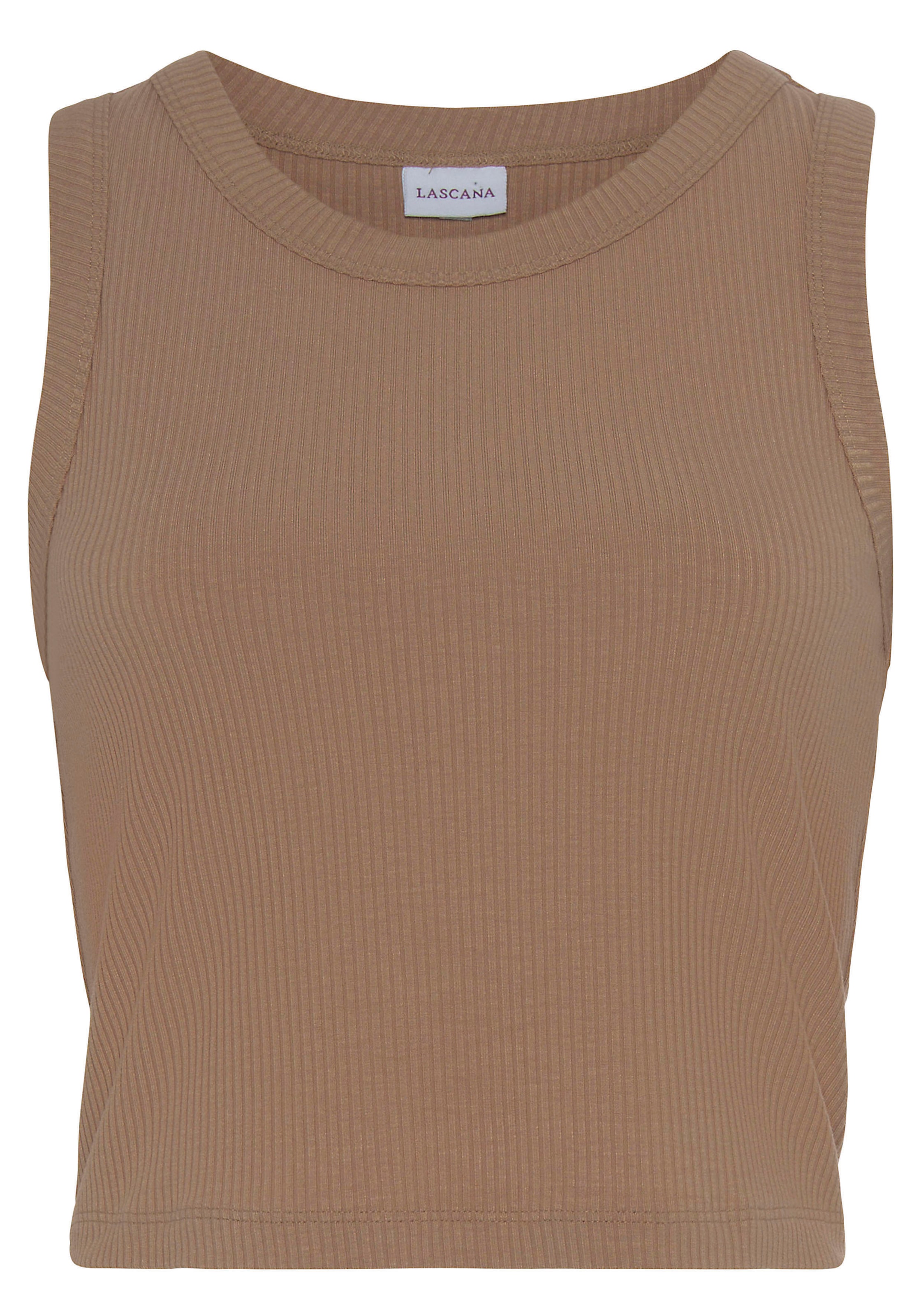 LASCANA Crop-Top, (2er-Pack), aus weicher Rippware, sommerliche Basic Tops
