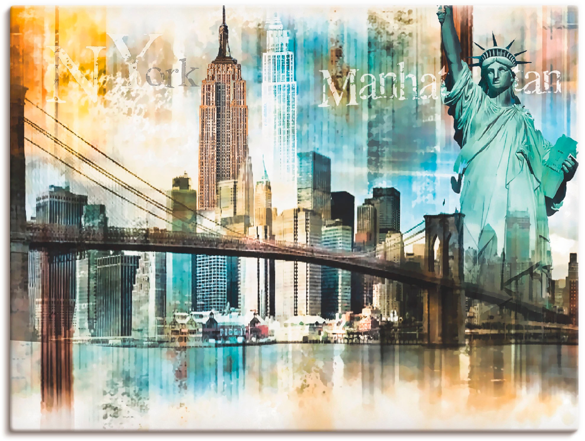 Image of Artland Wandbild »New York Skyline Collage IV«, Amerika, (1 St.), in vielen Grössen & Produktarten -Leinwandbild, Poster, Wandaufkleber / Wandtattoo auch für Badezimmer geeignet bei Ackermann Versand Schweiz