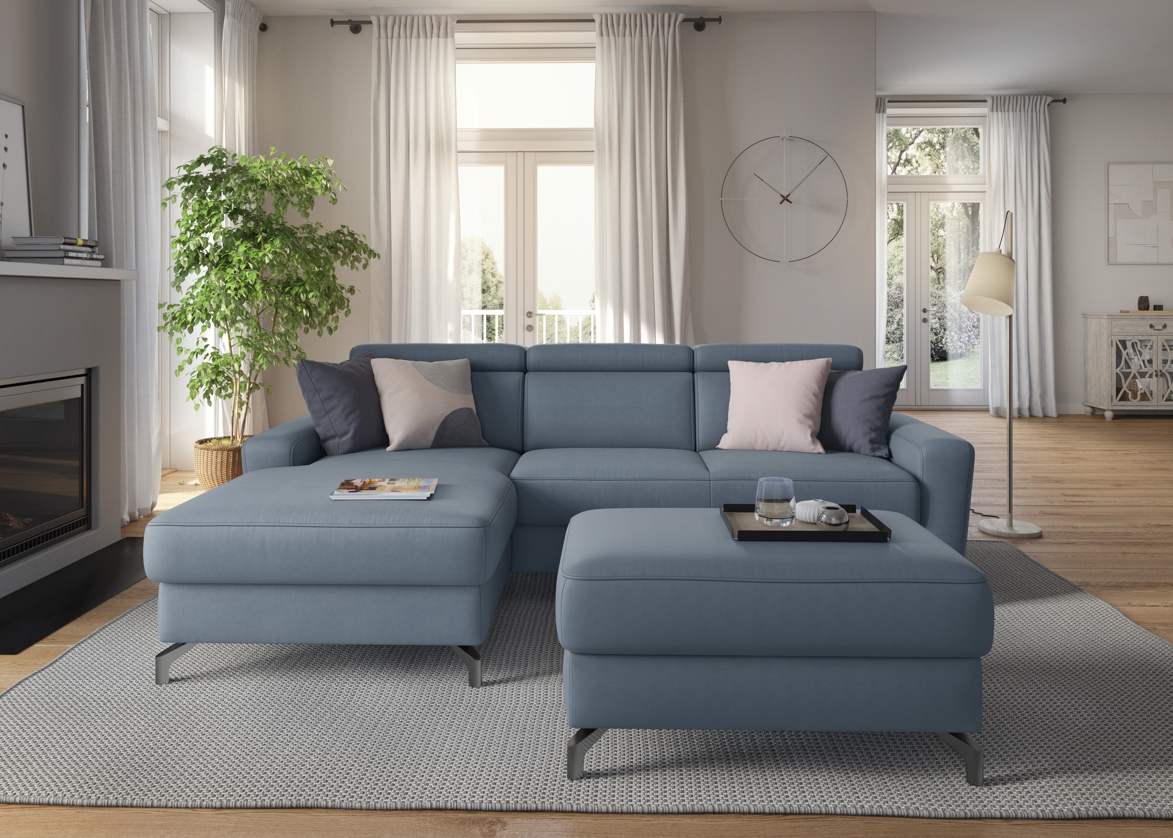 sit&more Ecksofa »Scarlett L-Form«, inklusive Kopfteilverstellung, wahlweise mit Bettfunktion, Bettkasten