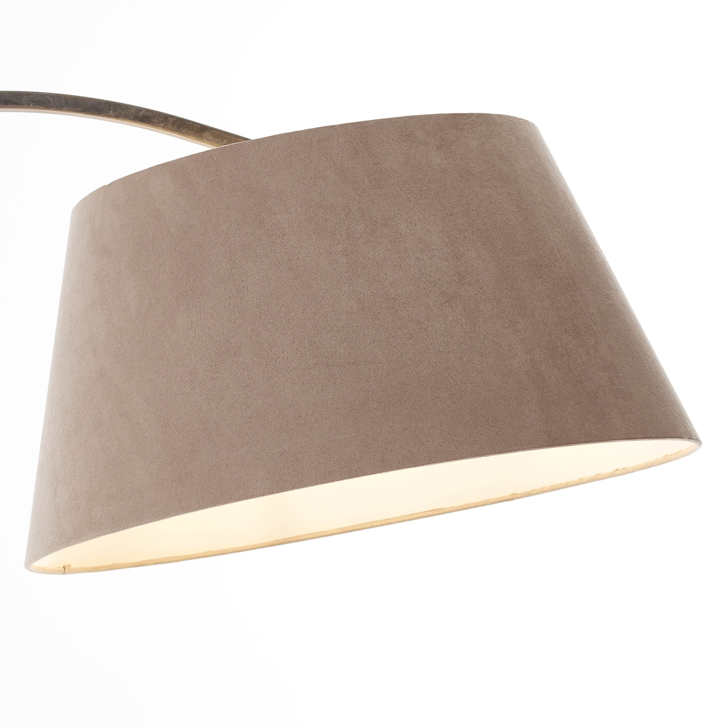 Brilliant Bogenlampe »Brok«, 1 flammig, Leuchtmittel E27 | ohne Leuchtmittel, 196 cm Höhe, 121 cm Ausl., E27, schwenkbar, Beton/Metall/Textil, taupe