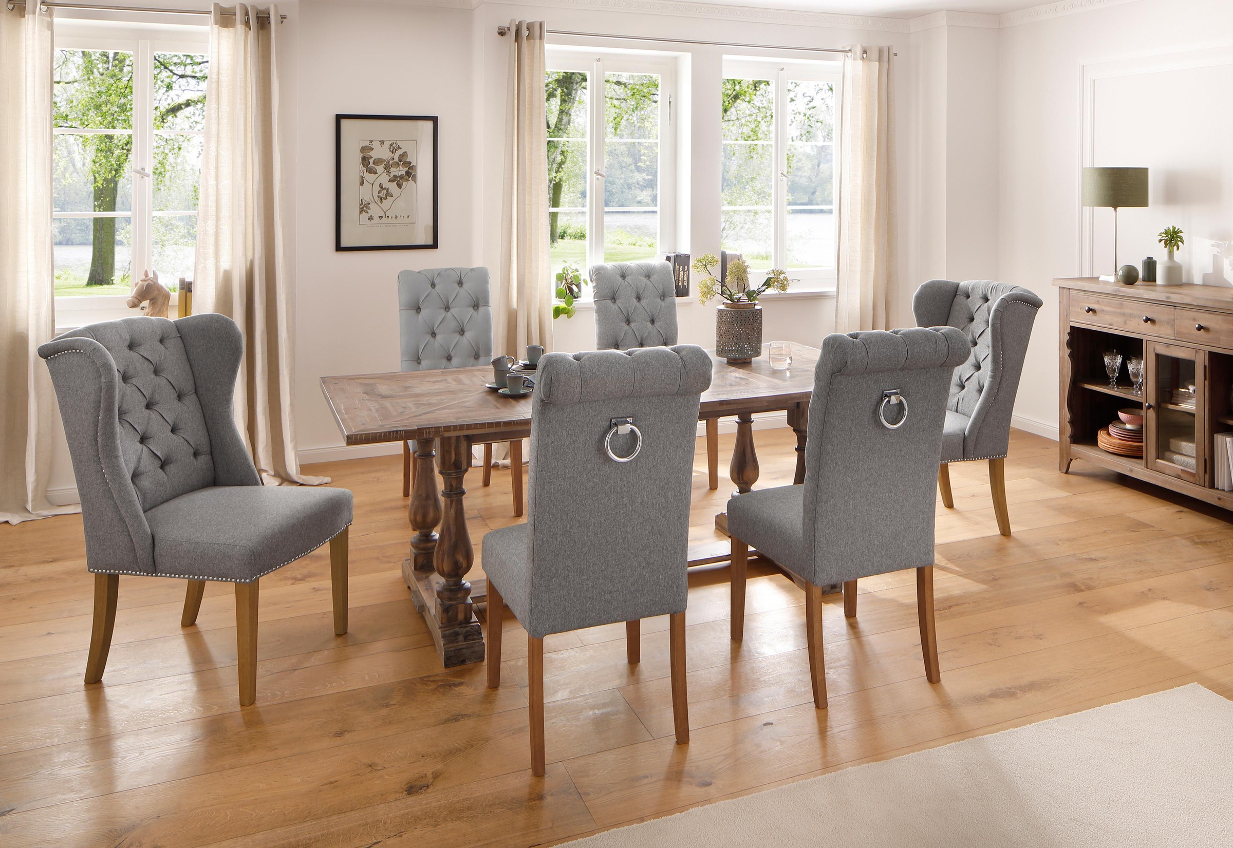 Image of Home affaire Kulissen-Esstisch »Patchwork«, aus massivem Akazienholz, in 2 verschiedenen Grössen erhältlich bei Ackermann Versand Schweiz