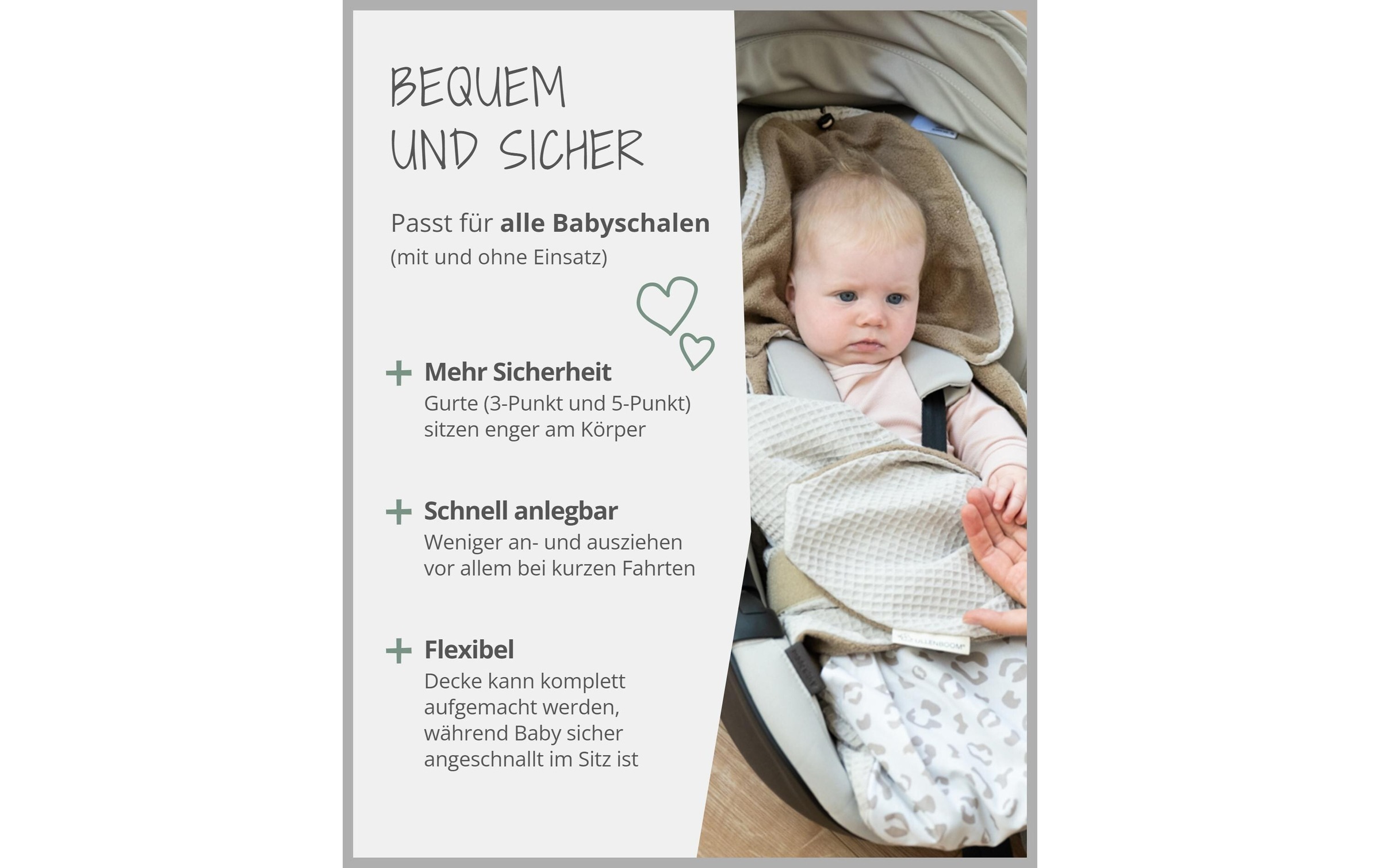 ULLENBOOM ® Couverture d'enveloppement »Leo 90 x 100 cm«