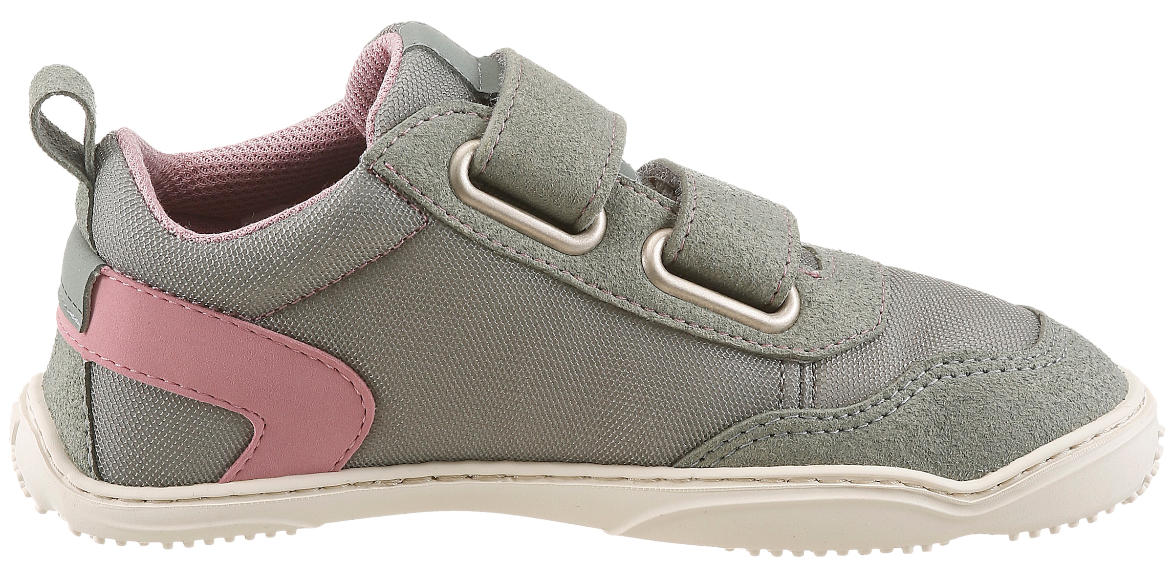 qnuffs Chaussures pieds nus »Erle«  chaussure à scratch, chaussure basse, sneaker avec empiècements contrastés