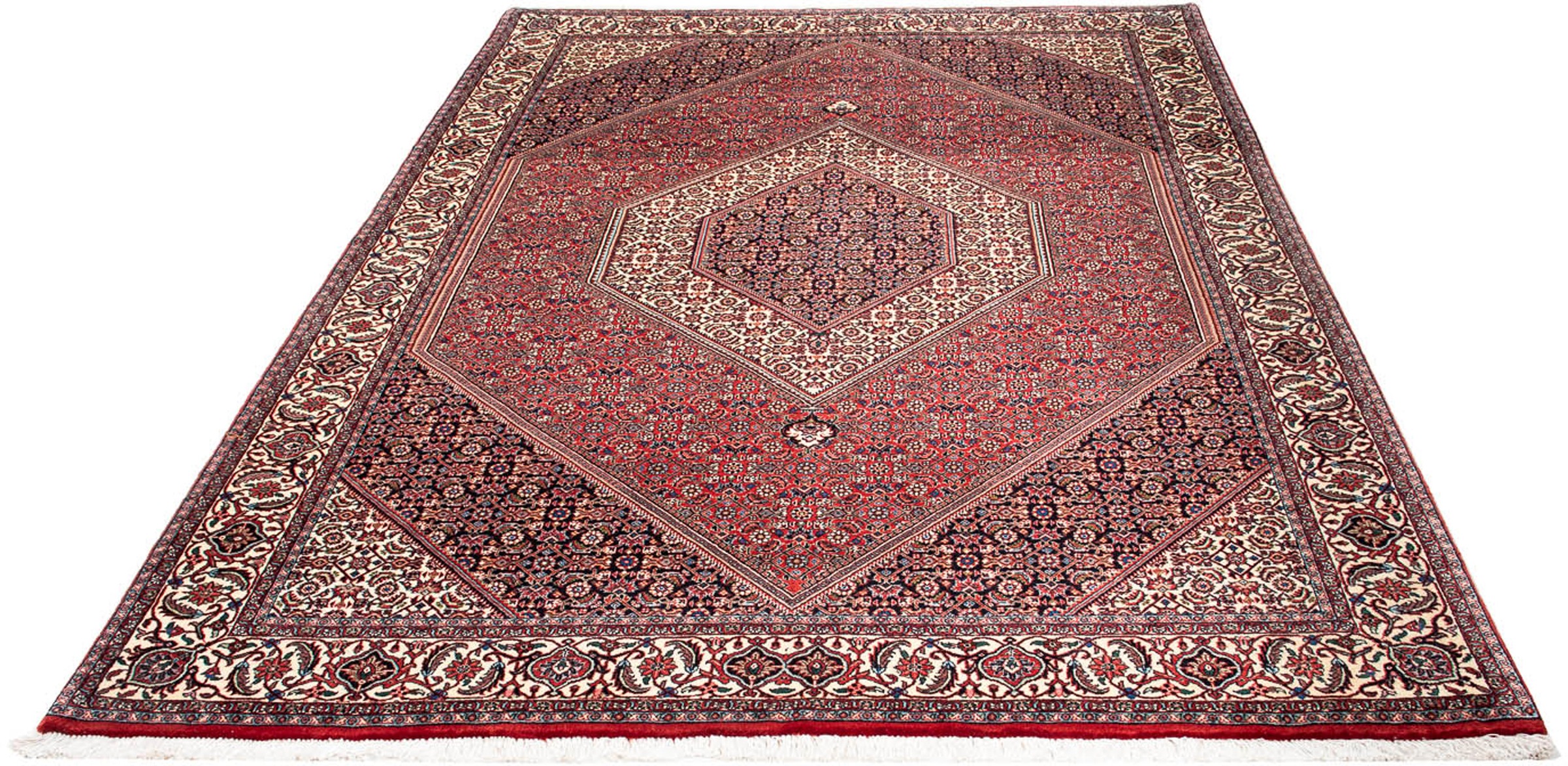 Image of morgenland Orientteppich »Perser - Bidjar - 254 x 171 cm - dunkelrot«, rechteckig, 15 mm Höhe, Wohnzimmer, Handgeknüpft, Einzelstück mit Zertifikat bei Ackermann Versand Schweiz