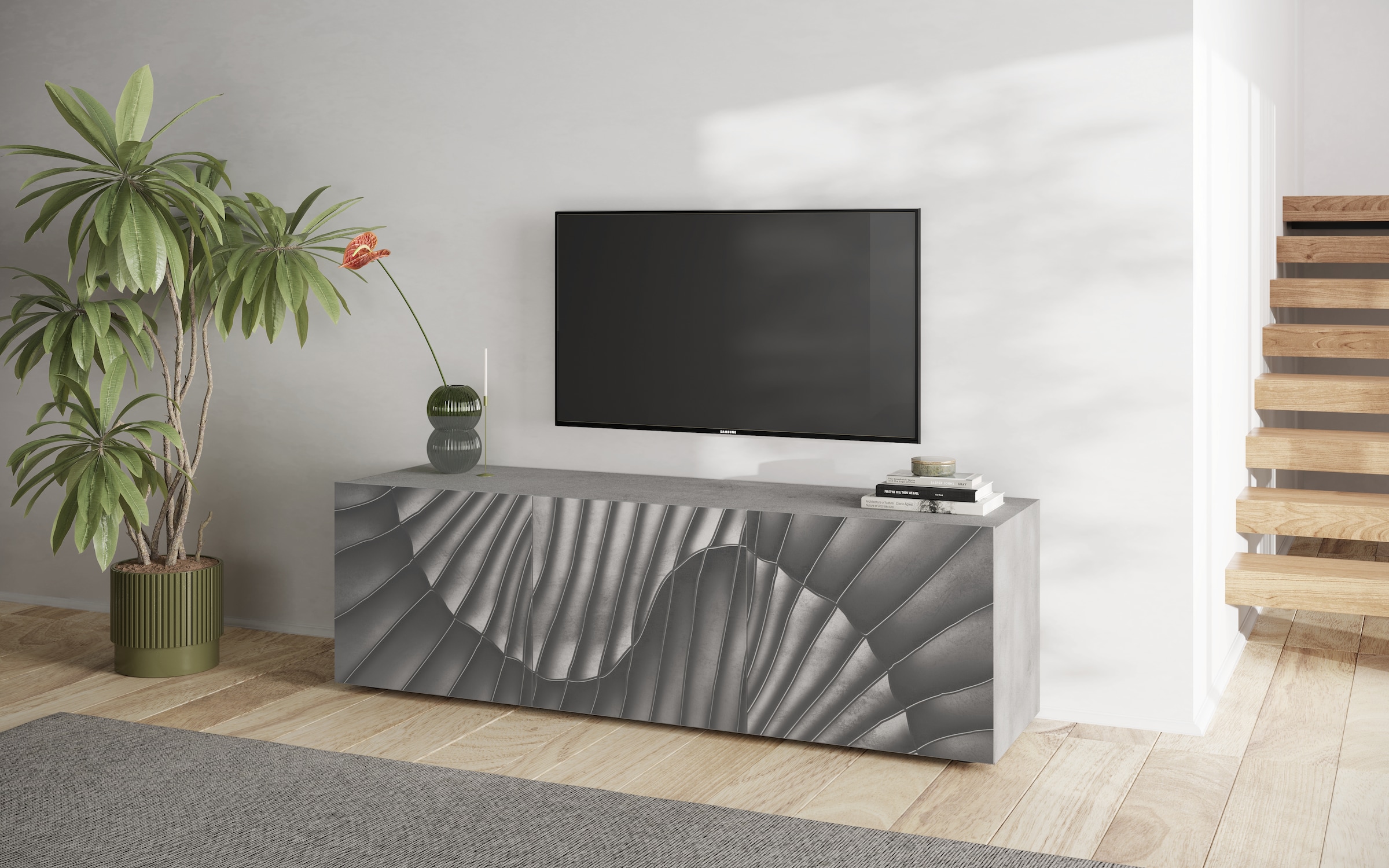 Lowboard »Snake Breite 181 cm, modernes TV-Board mit 3 Türen, TV-Möbel,«, TV-Kommode,...