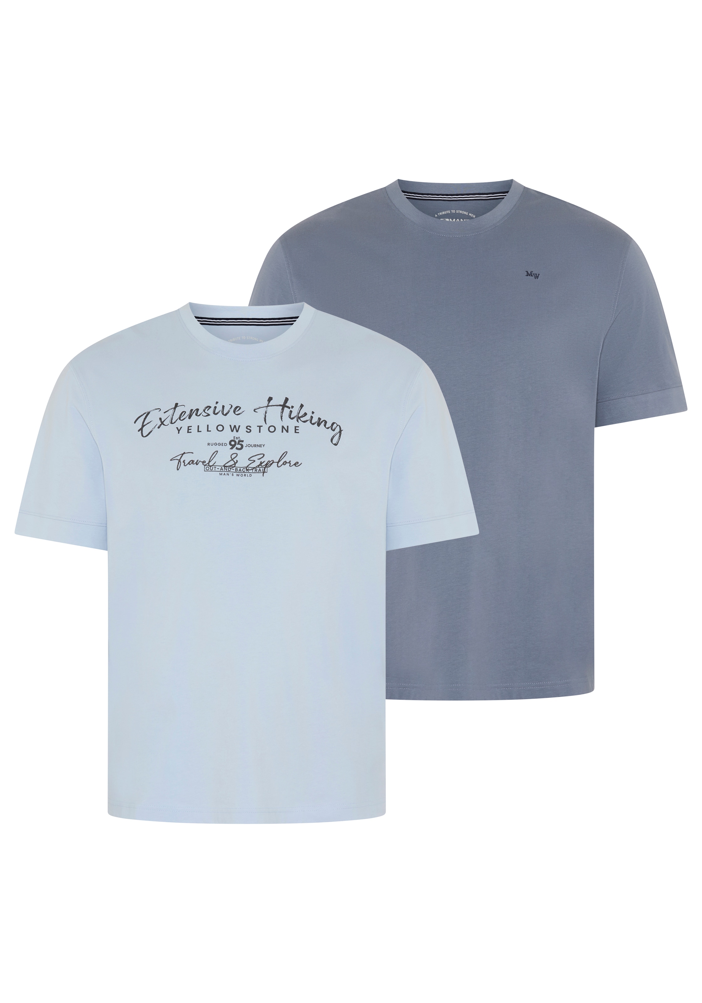 Image of Mans World Plus Rundhalsshirt "auch in Grosse Grössen bis Gr. 7XL Ärmel-Fit" Regular Fit, Kurzarm, mit Rundhalsausschnitt, bedruckt