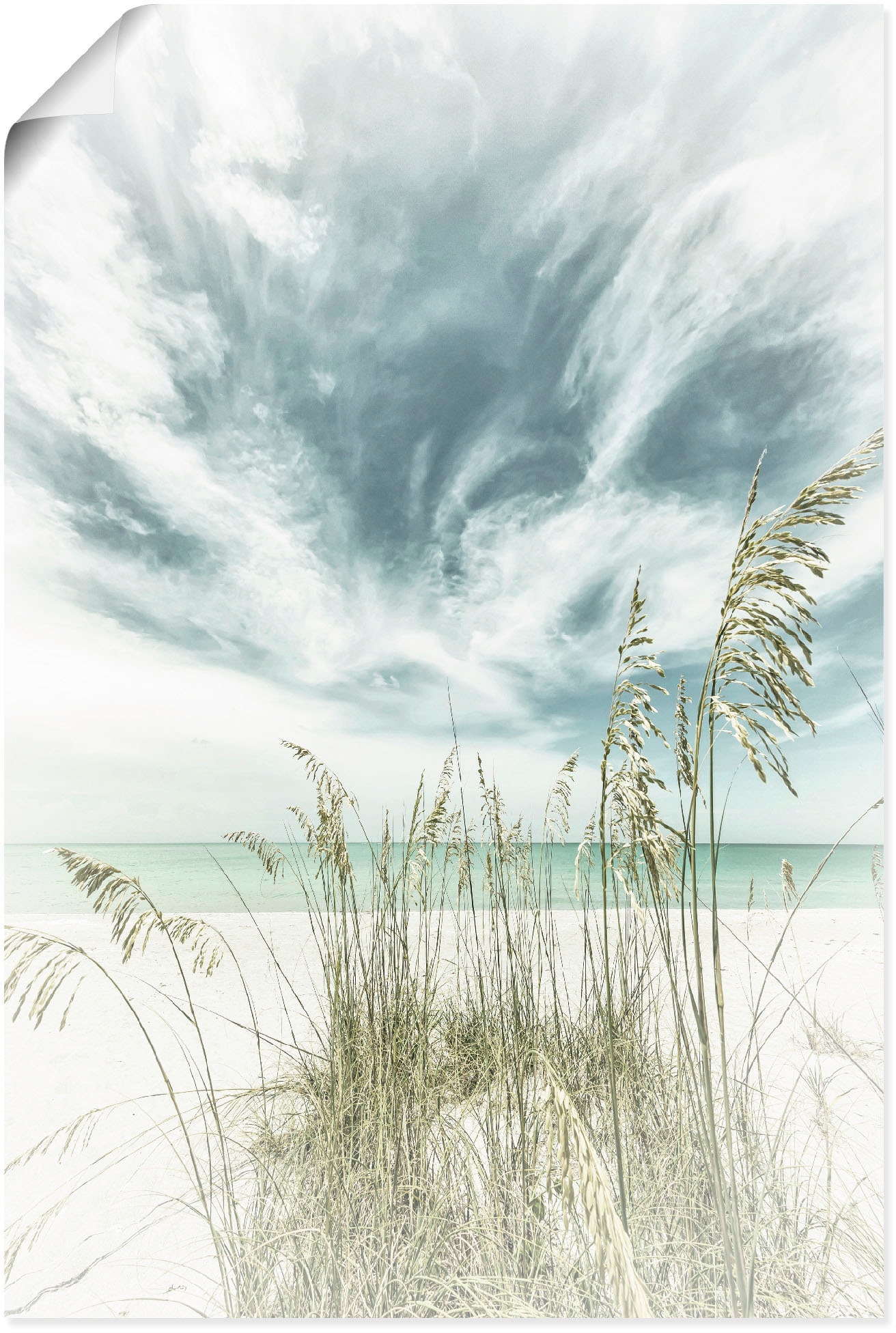Image of Artland Wandbild "Himmlische Stille am Strand Vintage" Strandbilder 1 Stk. tlg. als Leinwandbild, Poster in verschied. Grössen