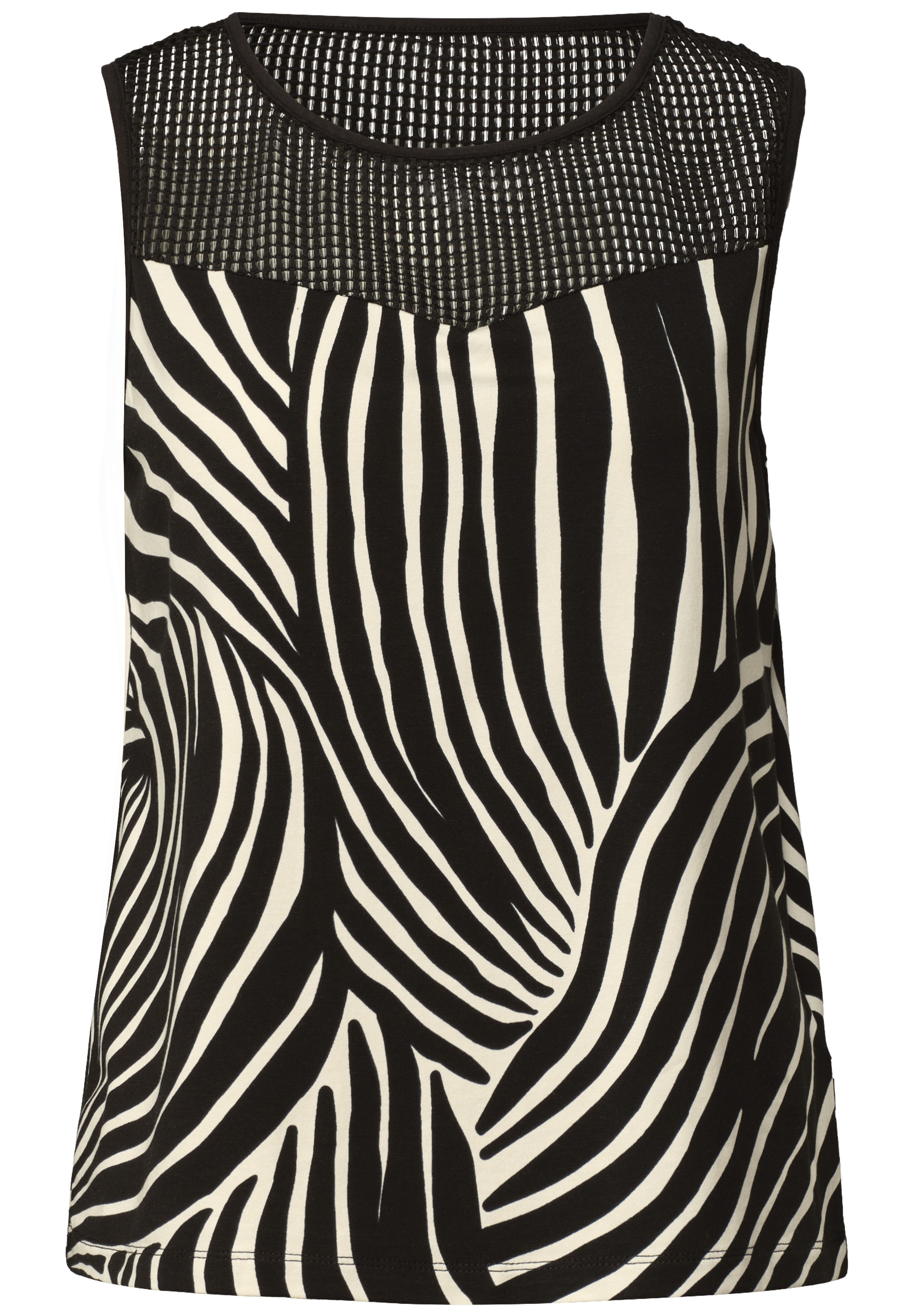 STREET ONE Top en maille mit Mesheinsatz, atmungsaktiv, elastisch, pflegeleicht