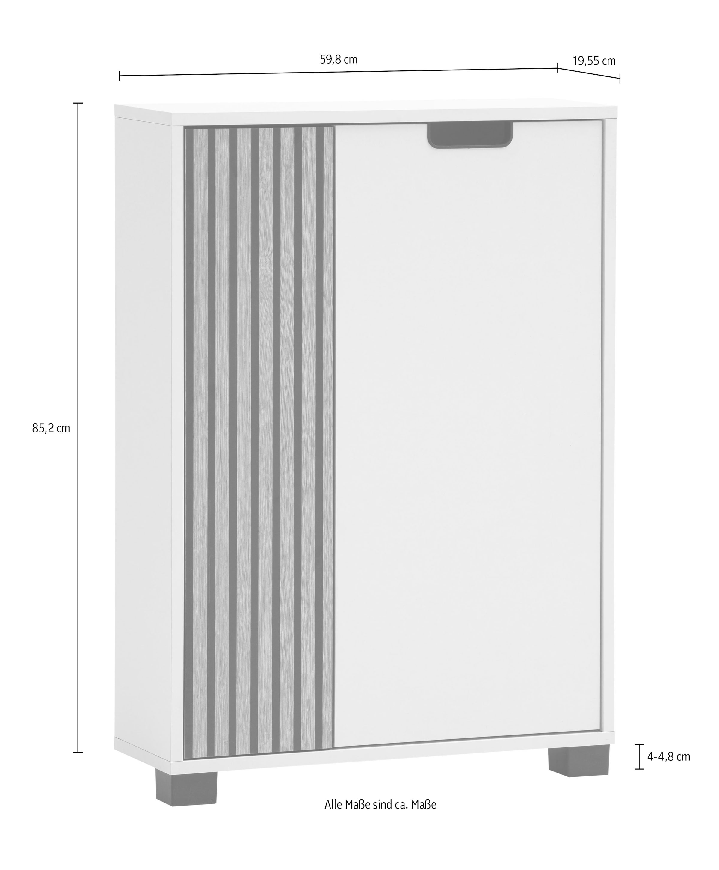 Schildmeyer Midischrank »Ryker Highboard, Breite 59 cm«, (1 St.), Tür links in Akustik-Optik - Breite: 19,5 cm, rechts: 36,1 cm