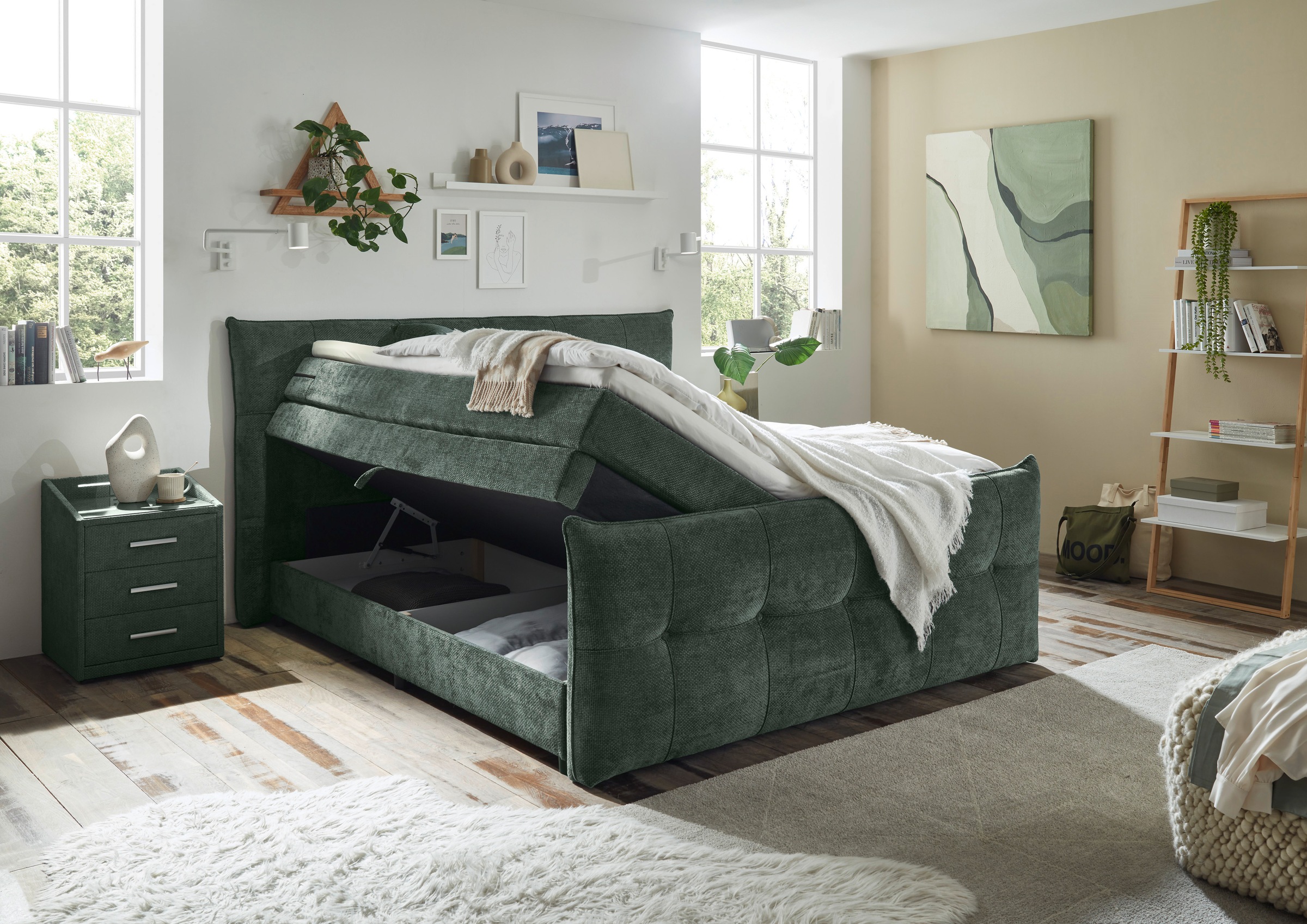 ED EXCITING DESIGN Boxspringbett »Gallina« mit Bettkasten, inkl. Topper