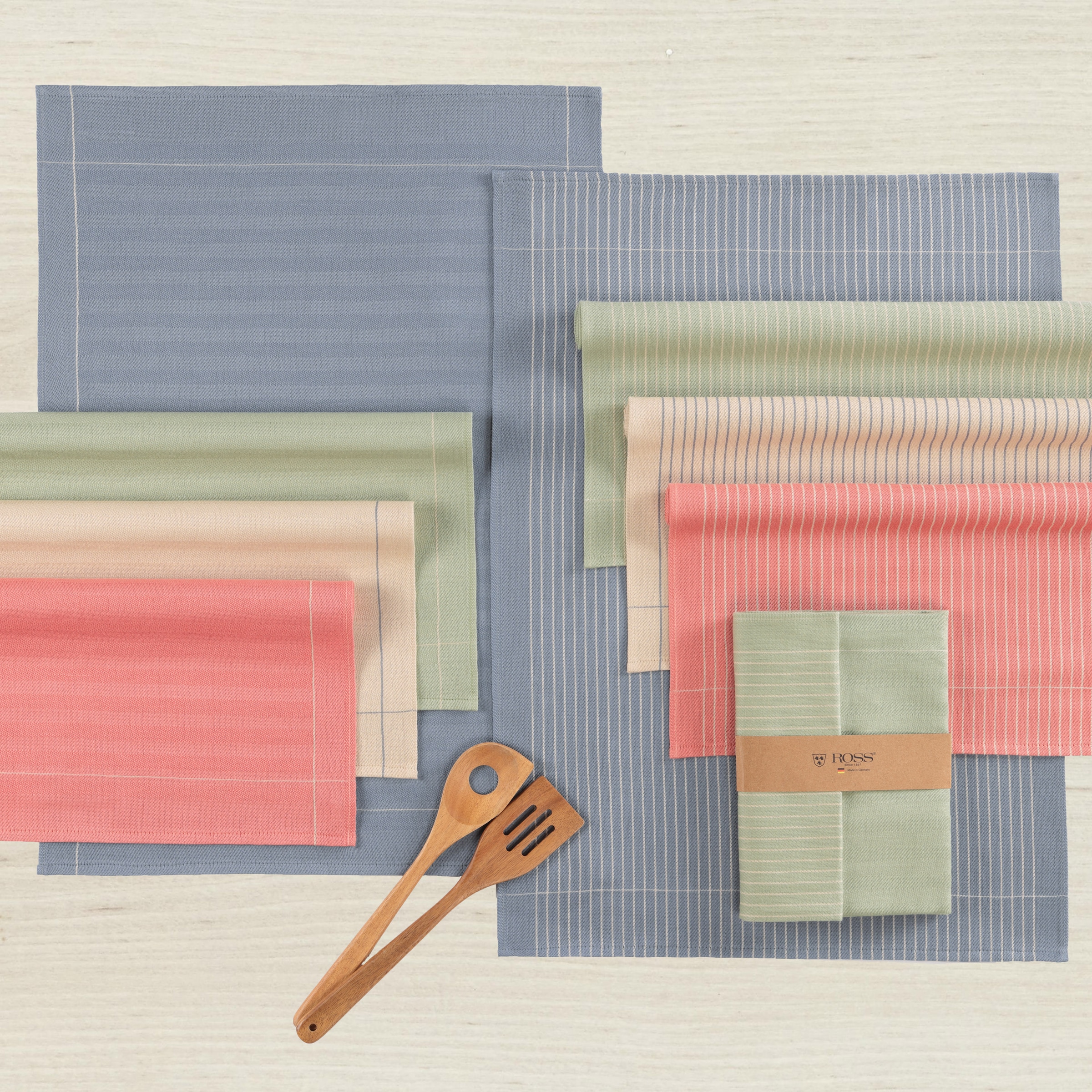 ROSS Chiffon à vaisselle »Geschirrtücher 2er-Set 927 2x HL + Banderole« fil de lin demi-lin