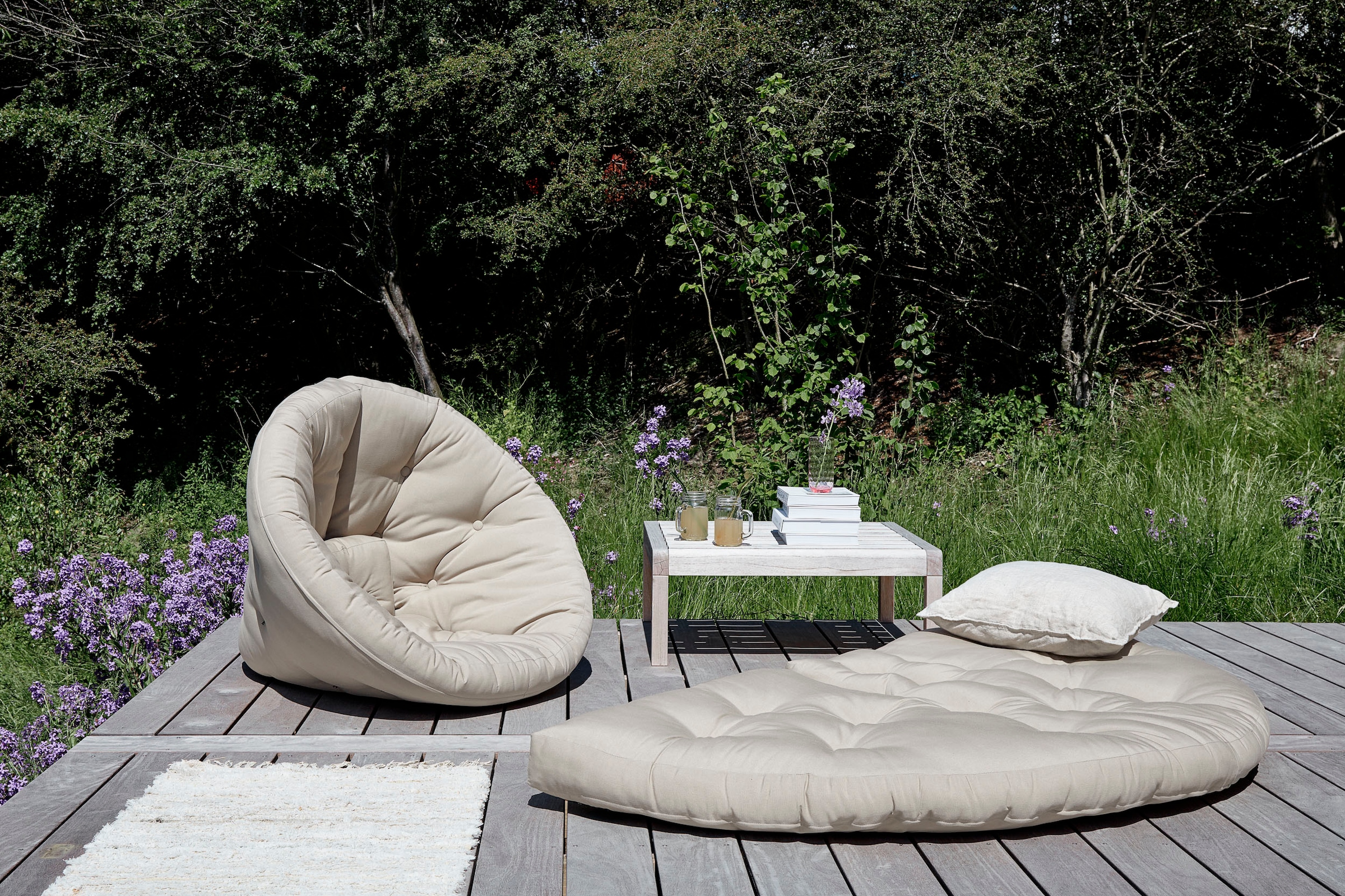 Image of Karup Design Gartensessel "Nido out™, Loungesessel, Hocker, Chillsessel, Relaxsessel" B/H/T ca: 95x70x100cm - in mehreren Farben, Outdoor geeignet, Schmutz- und Wasserabweisend, Made in Europe