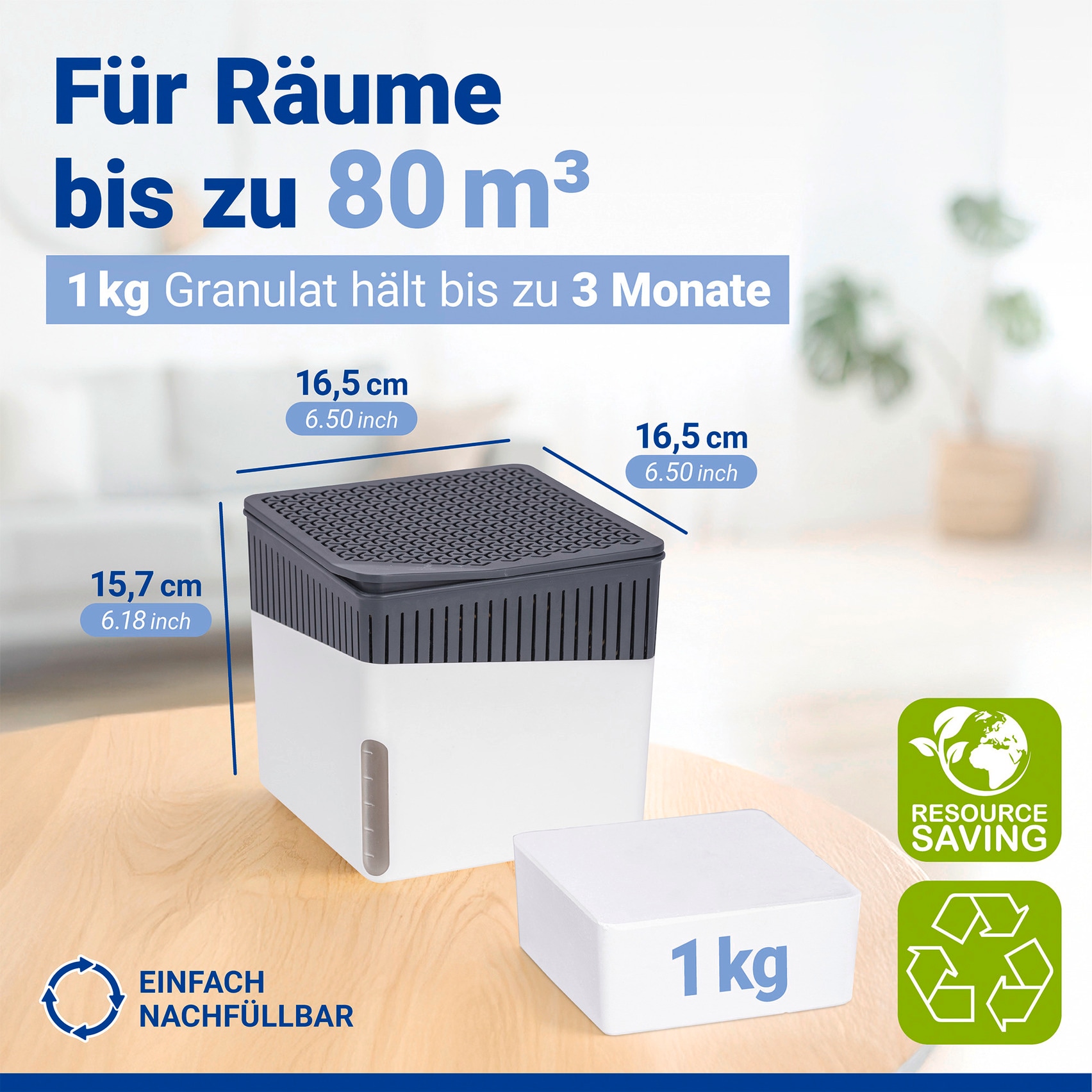 WENKO Déshumidificateur d'air »Cube« für 80 m³ Räume 1000 g