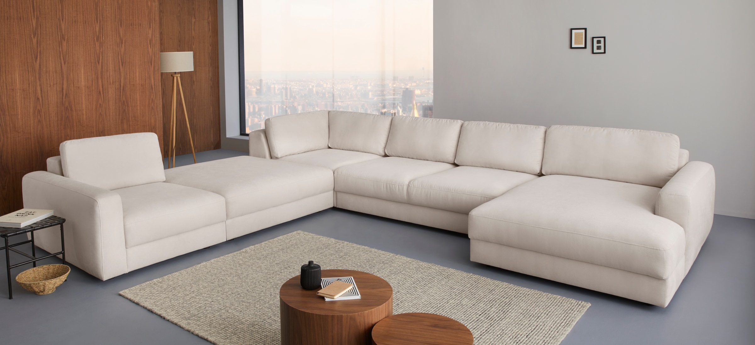 Home affaire Paysage de salon »Bloomfield, Mega Polsterecke, Breite 390cm, viel Platz, U-Form« Disponible en plusieurs tailles