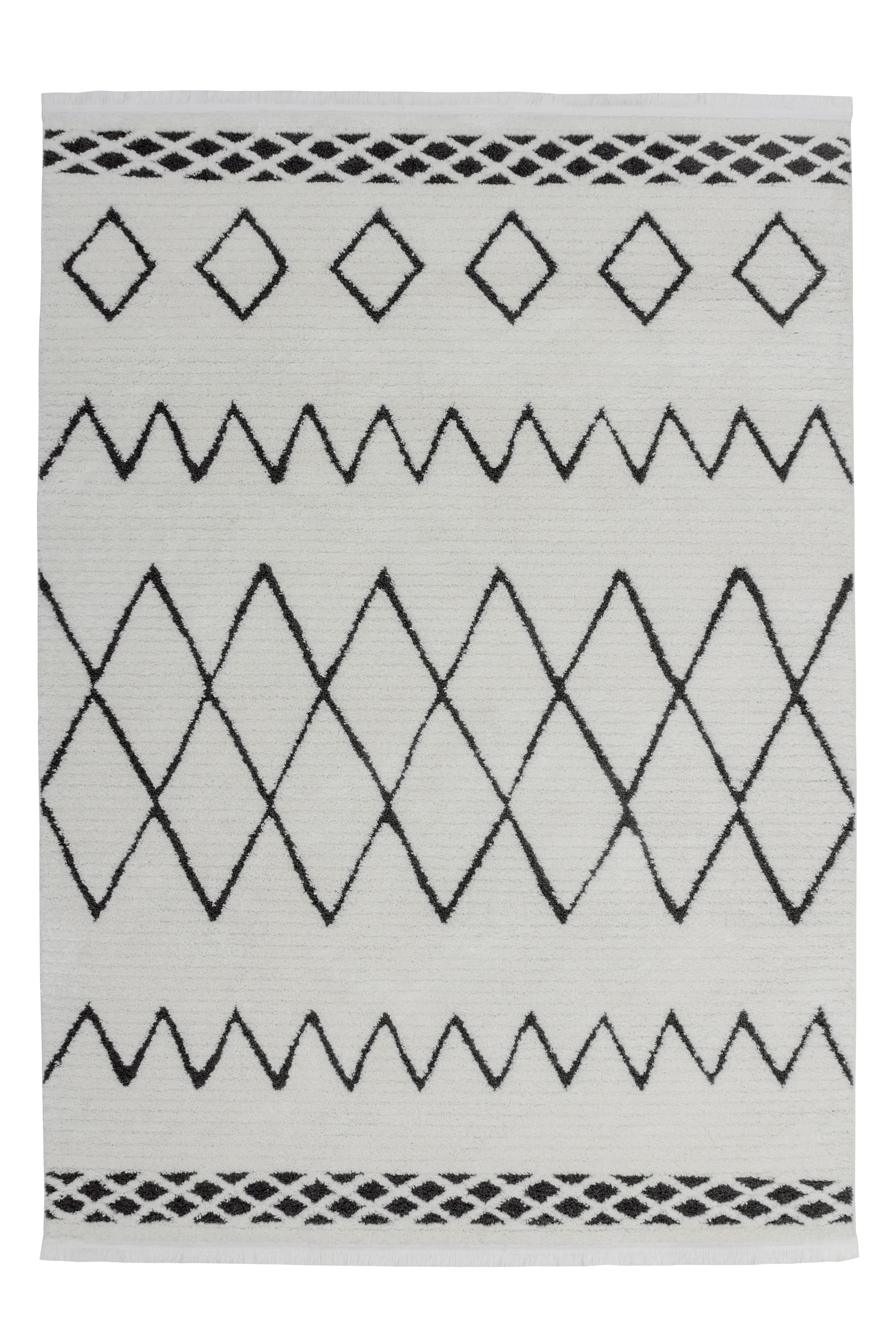 Kayoom Teppich »Agadir 310«, rechteckig, trendiger Ethno-Style, wie handgemalt wirkende Muster, mit Fransen