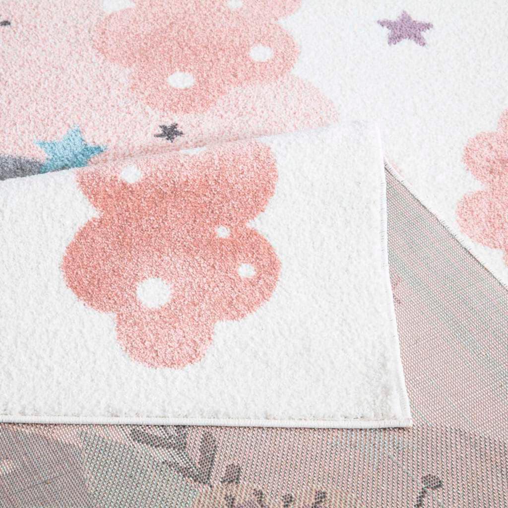 Carpet City Kinderteppich »ANIME917«, rechteckig, Kinderzimmer Teppich Modern mit Mond, Blumen, Wolken, Creme, Multi