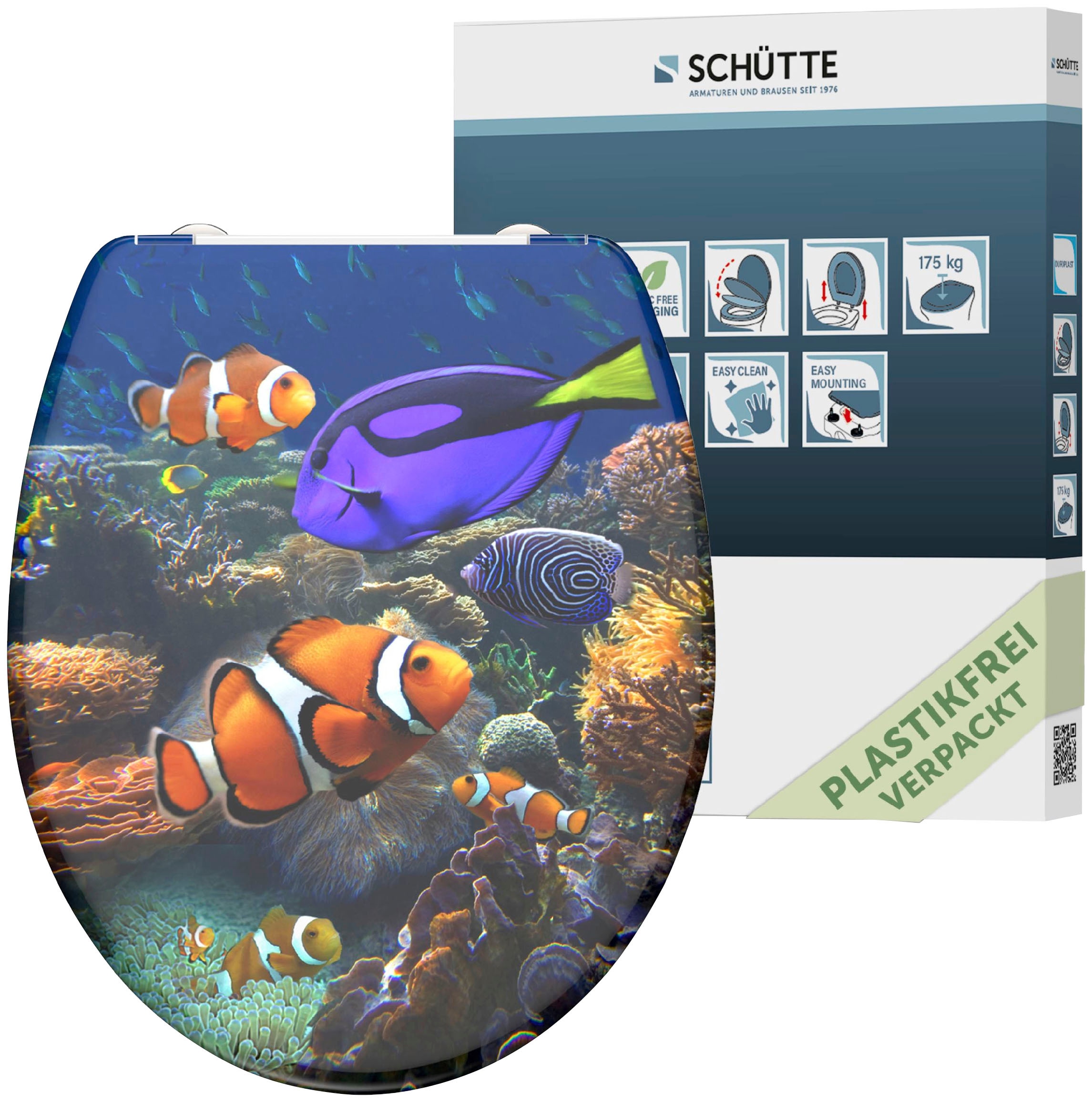 Image of Schütte WC-Sitz "SEA LIFE" bruchsicher und kratzfest, Absenkautomatik, Standardmass