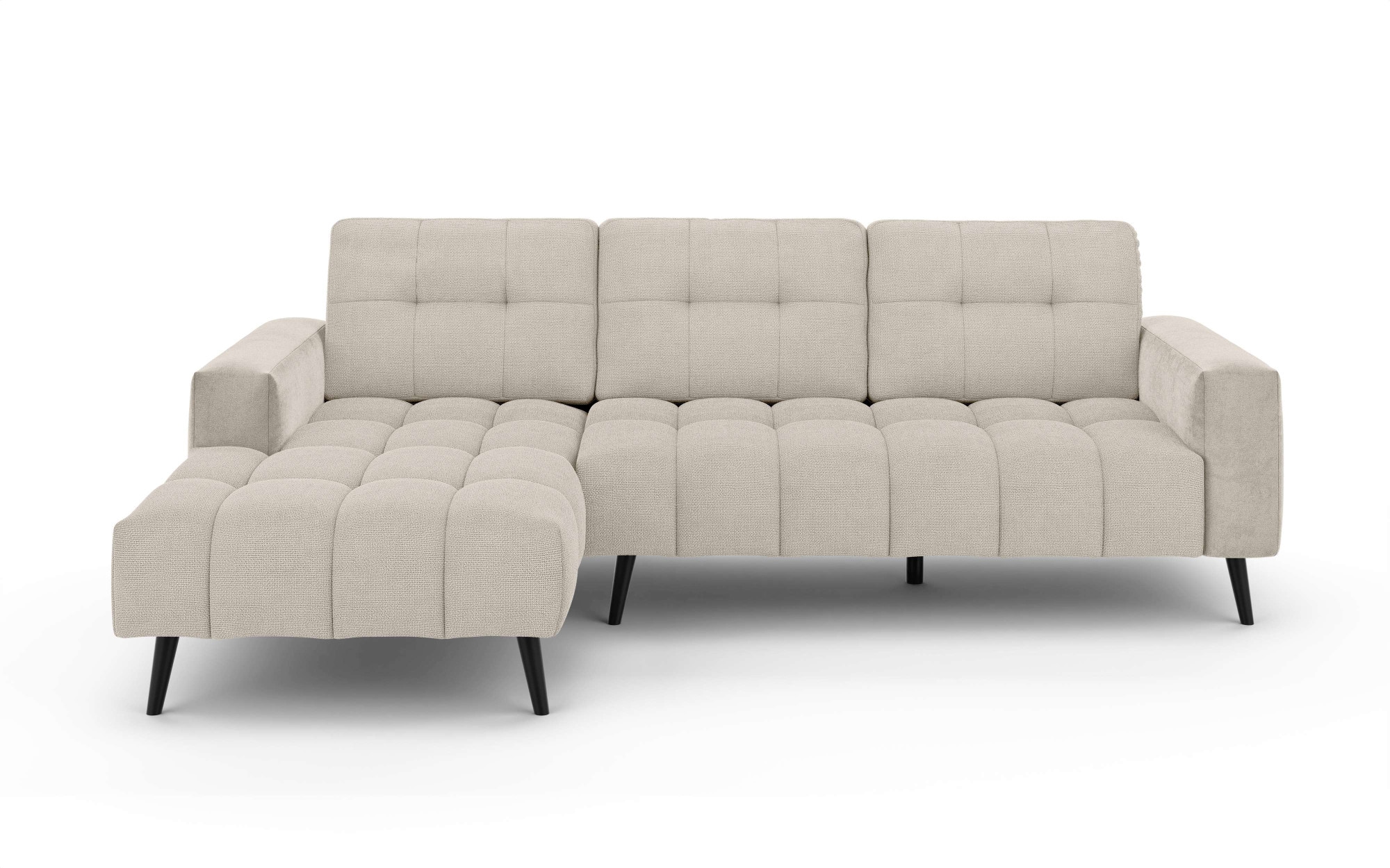 INOSIGN Ecksofa »SERINE mit Recamiere rechts/links bestellbar, Masse B/H/T 253/91/161 cm«, L-Form mit Wellenunterfederung, 3 Rückenkissen, ohne Bettfunktion