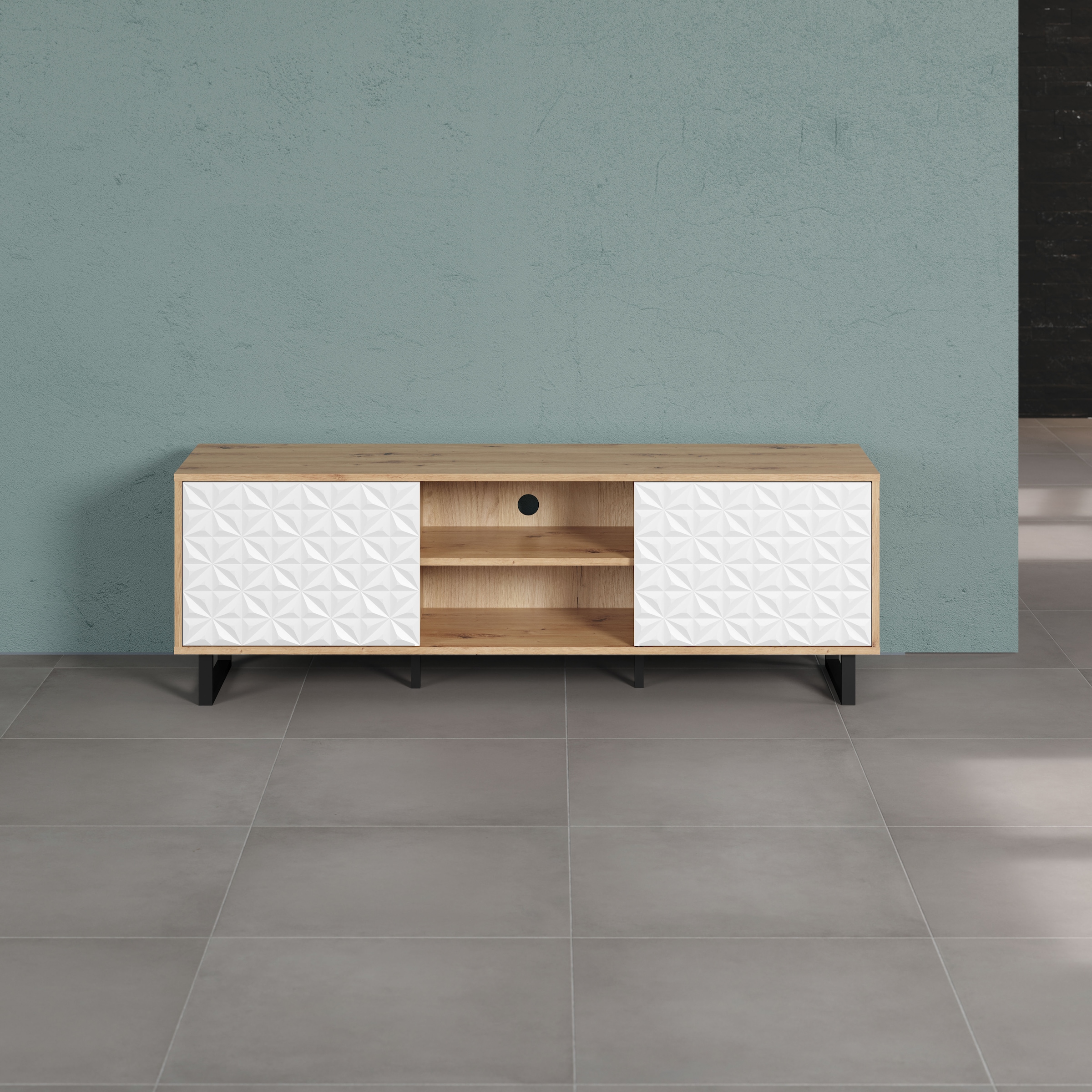 INOSIGN Lowboard »Venedig«, (1 St.), Kommode mit fühlbarer Einfräsung in Weiss matt - Mit Soft-Close
