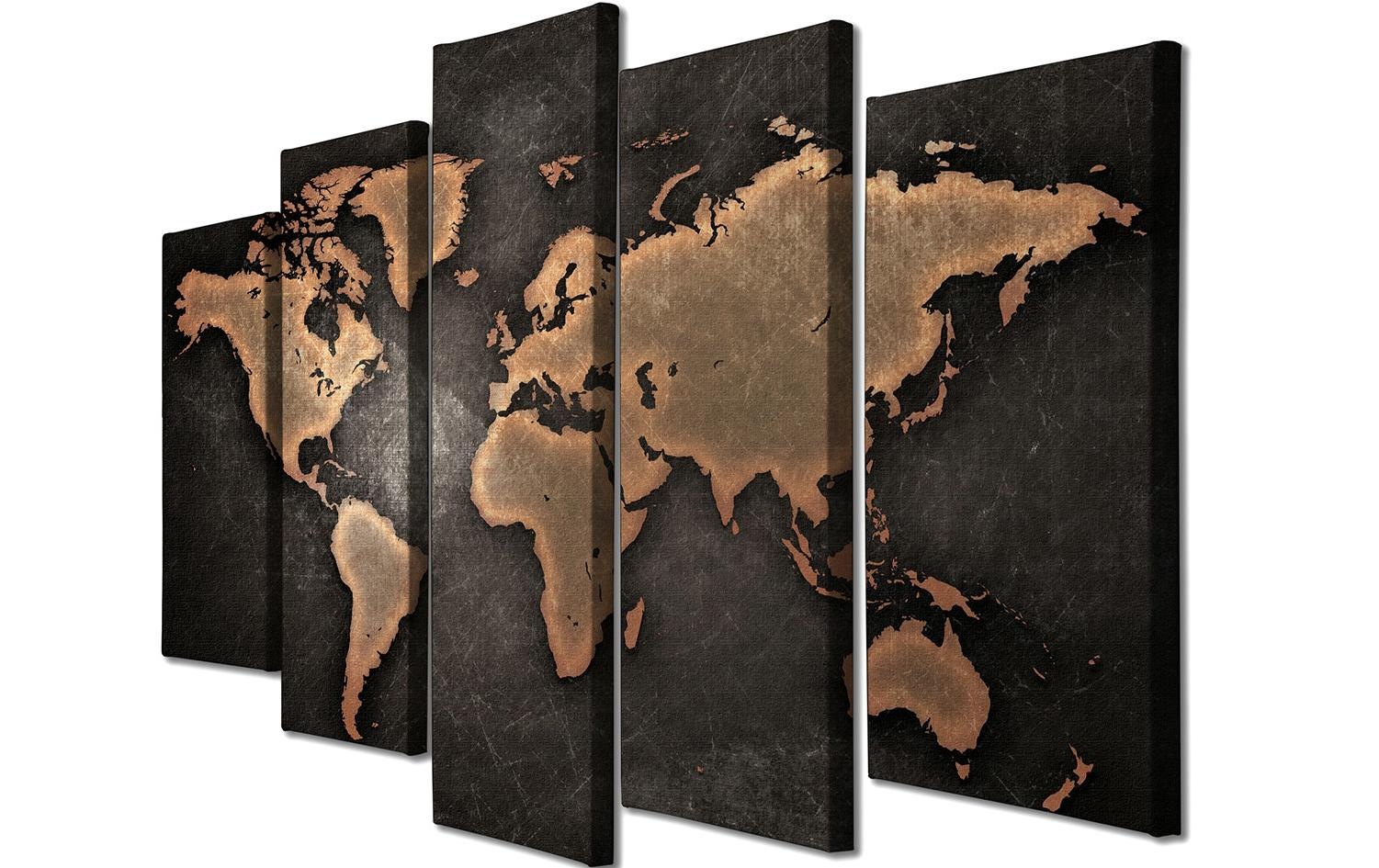 Image of Wandbild "Wallxpert World 5 Teile 105 x 70 cm"