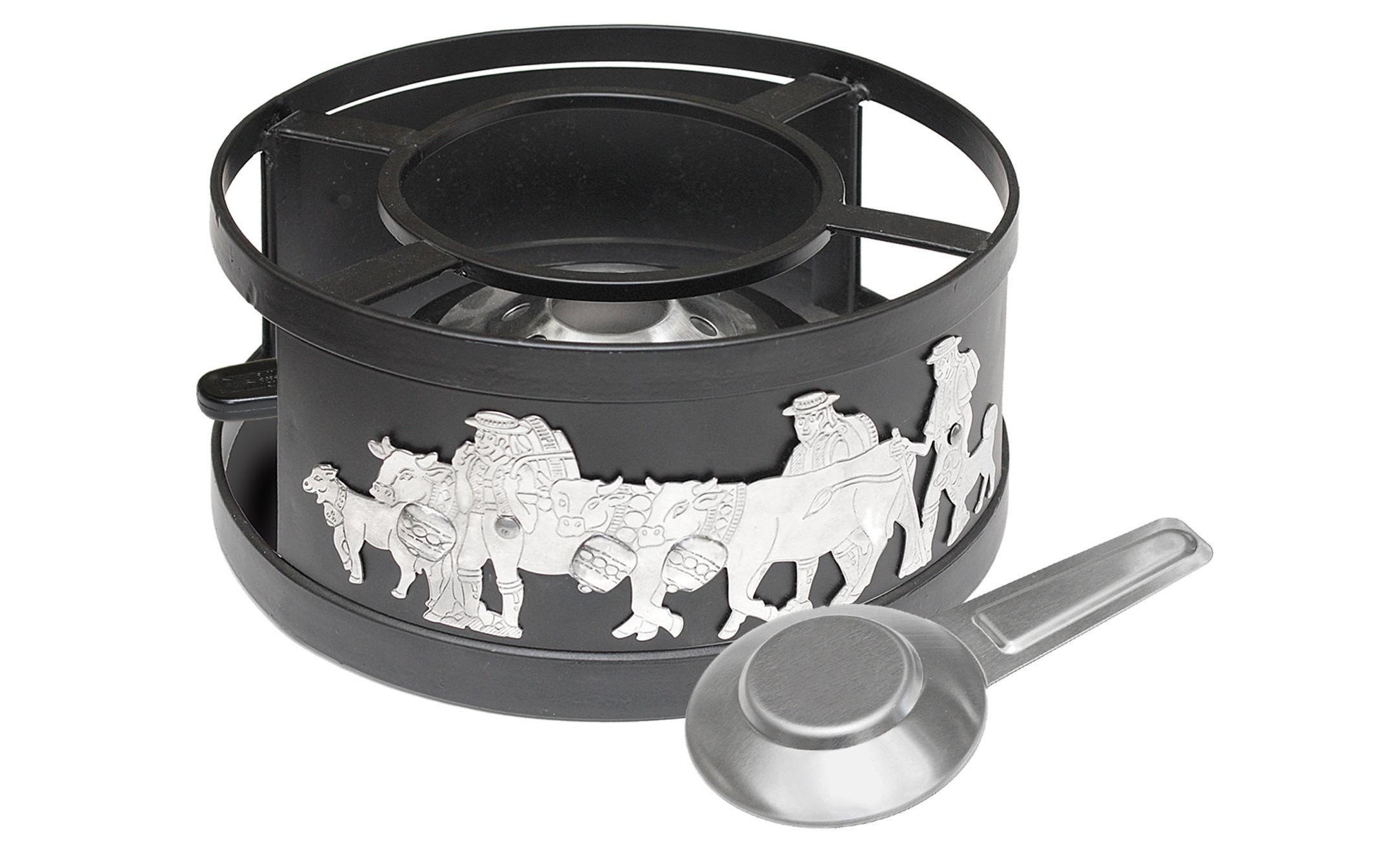 Image of Fondue "Heidi Cheese Line Rechaud Appenzell Silber"
