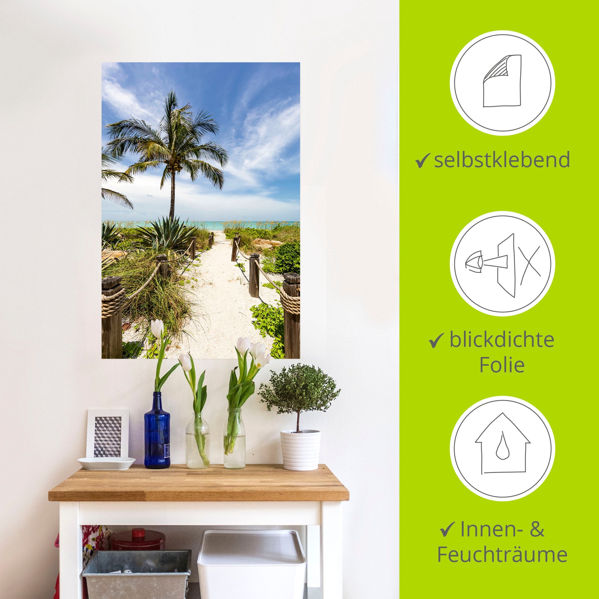 Artland Wandbild »Weg zum Strand II«, Strandbilder, (1 St.), als Alubild, Outdoorbild, Poster, Wandaufkleber in verschied. Grössen