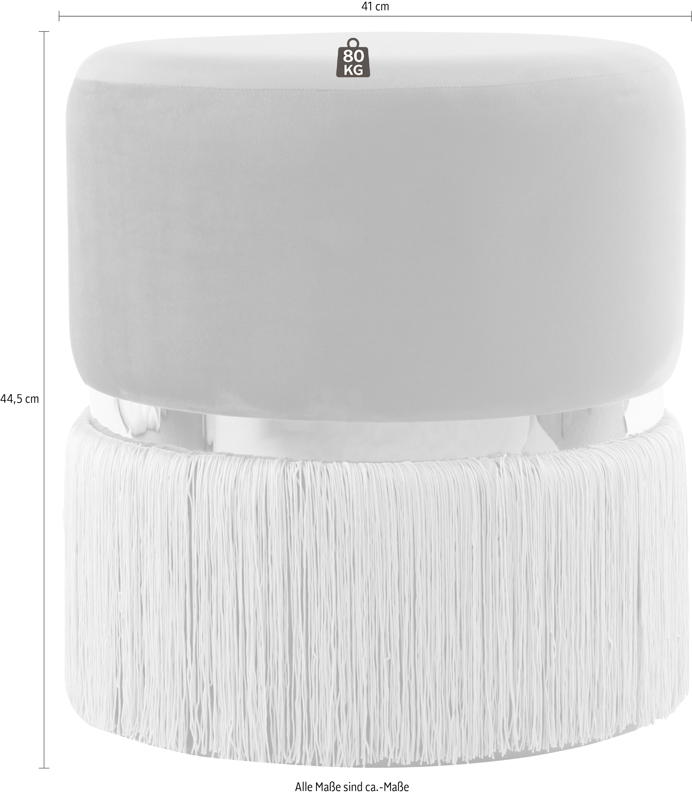 Kayoom Sitzhocker »Hocker Rebecca 825, Sitzpouf in runder Form,mit samtigem Bezug« 1 Stk. tlg. pflegeleicht, modern, vielseitig verwendbar, Sitzfläche gepolstert