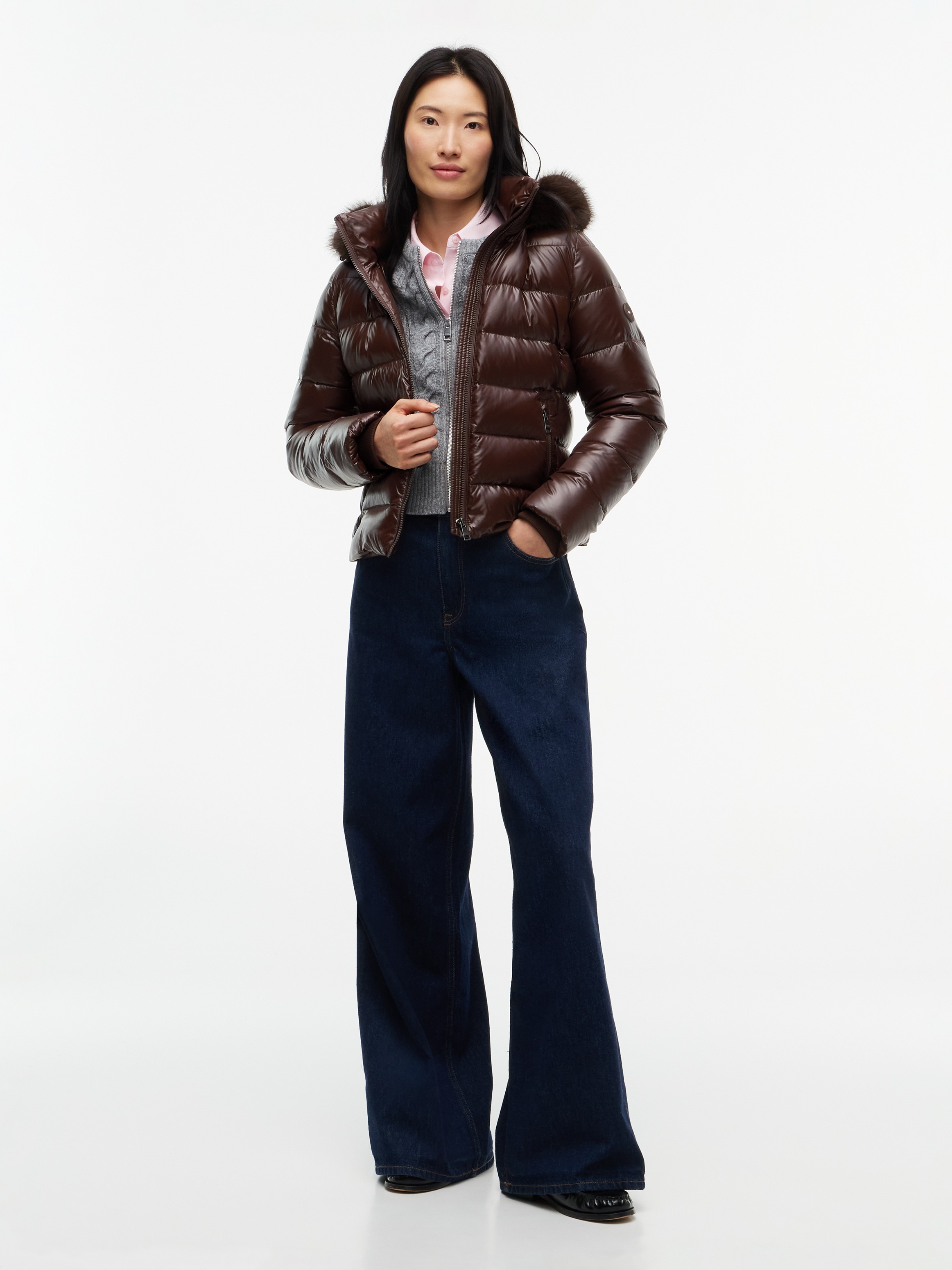 Tommy Hilfiger Veste matelassée »GLOSS DOWN FITTED JACKET« fibre synthétique, aspect légèrement brillant