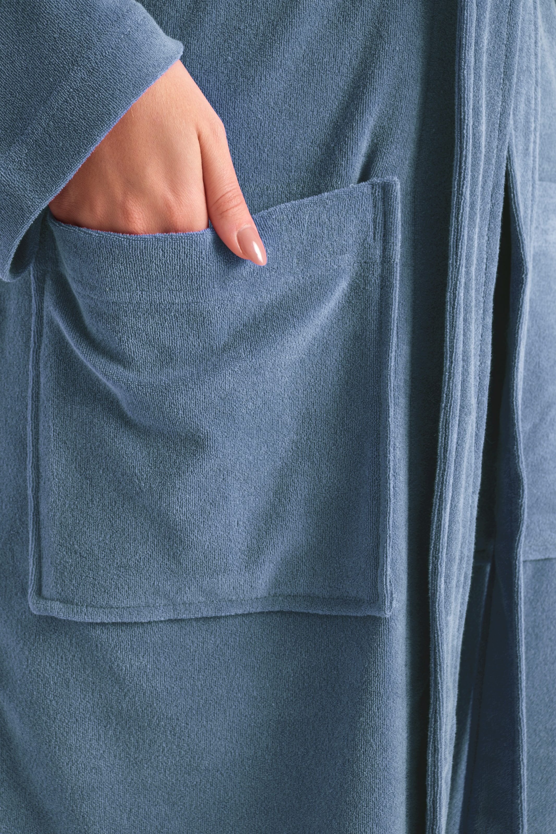 my home Peignoir de bain femme »Sina, ideal für Sauna & Spa, Hotelbademantel, Morgenmantel« 1 cuis tlg., einfarbiger Bademantel, kurz, hoher Baumwollanteil, XS-4XL