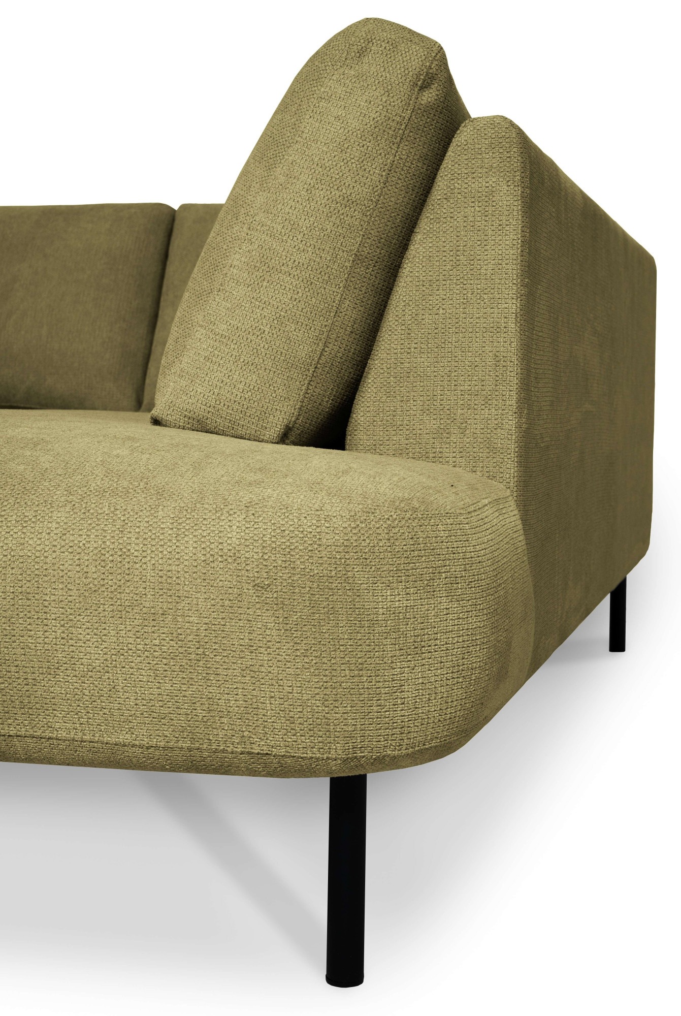 Places of Style Wohnlandschaft »Cesola«, in weichem Chenille-Stoff, Breite 327 cm, mit schwarzen Metallfüssen