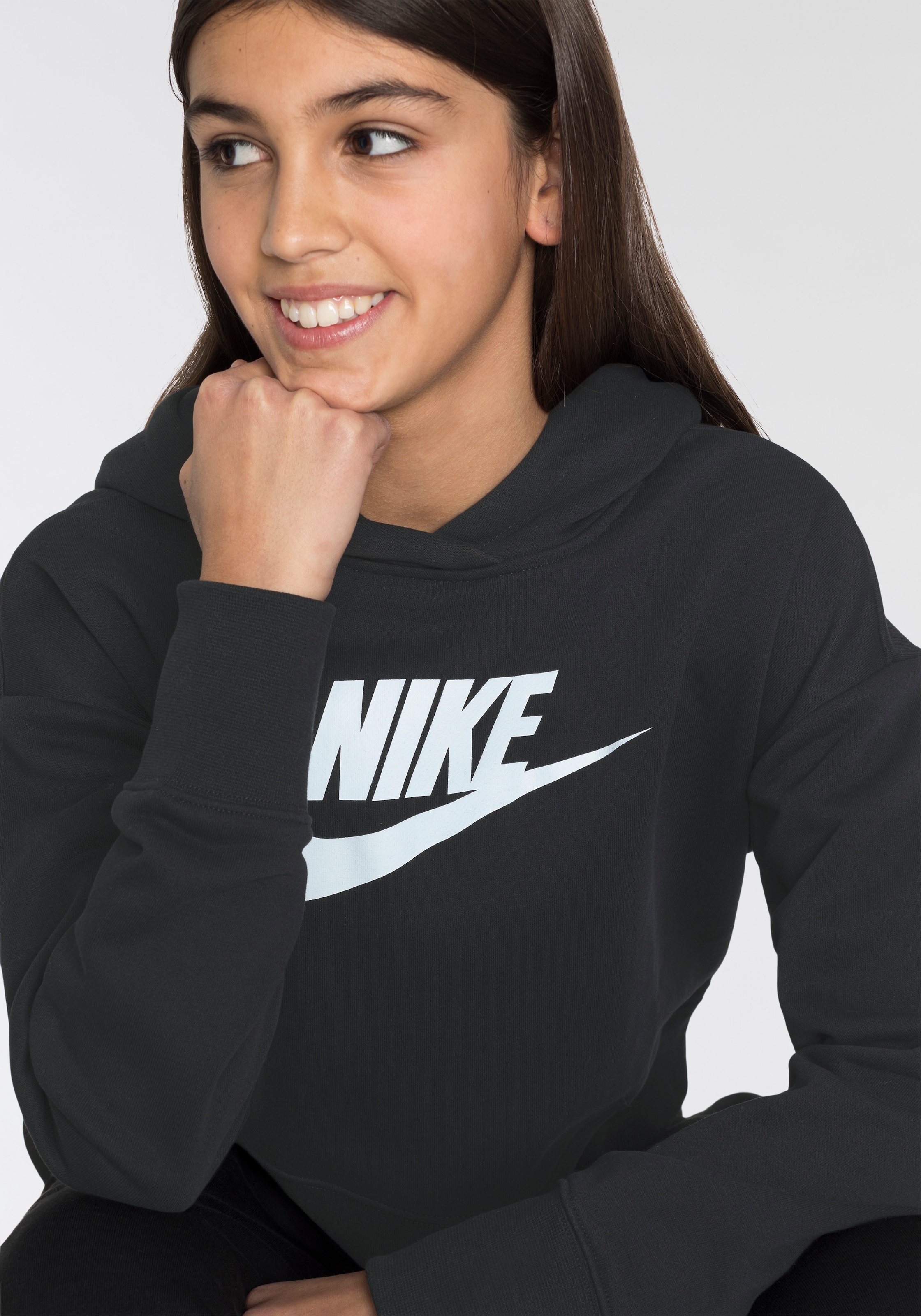 Kapuzensweatshirt Terry Hoodie« versandkostenfrei Nike bestellen Cropped (Girls\') Kids\' »Club Big Trendige Sportswear French