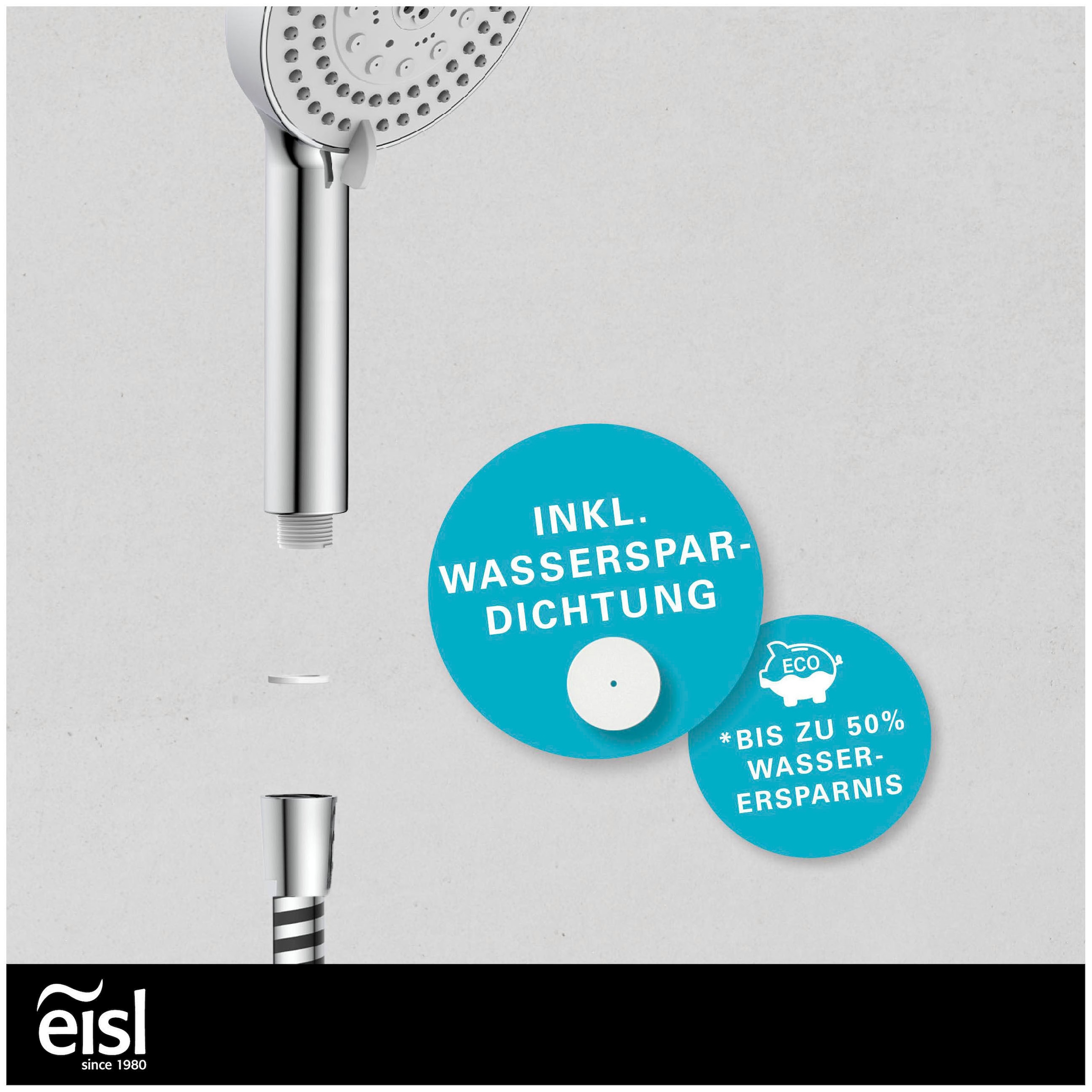 Eisl Garniture de douche »STORM« économiseur d’eau, anti-calcaire, réglable en 7 positions, fonction arrêt d’eau