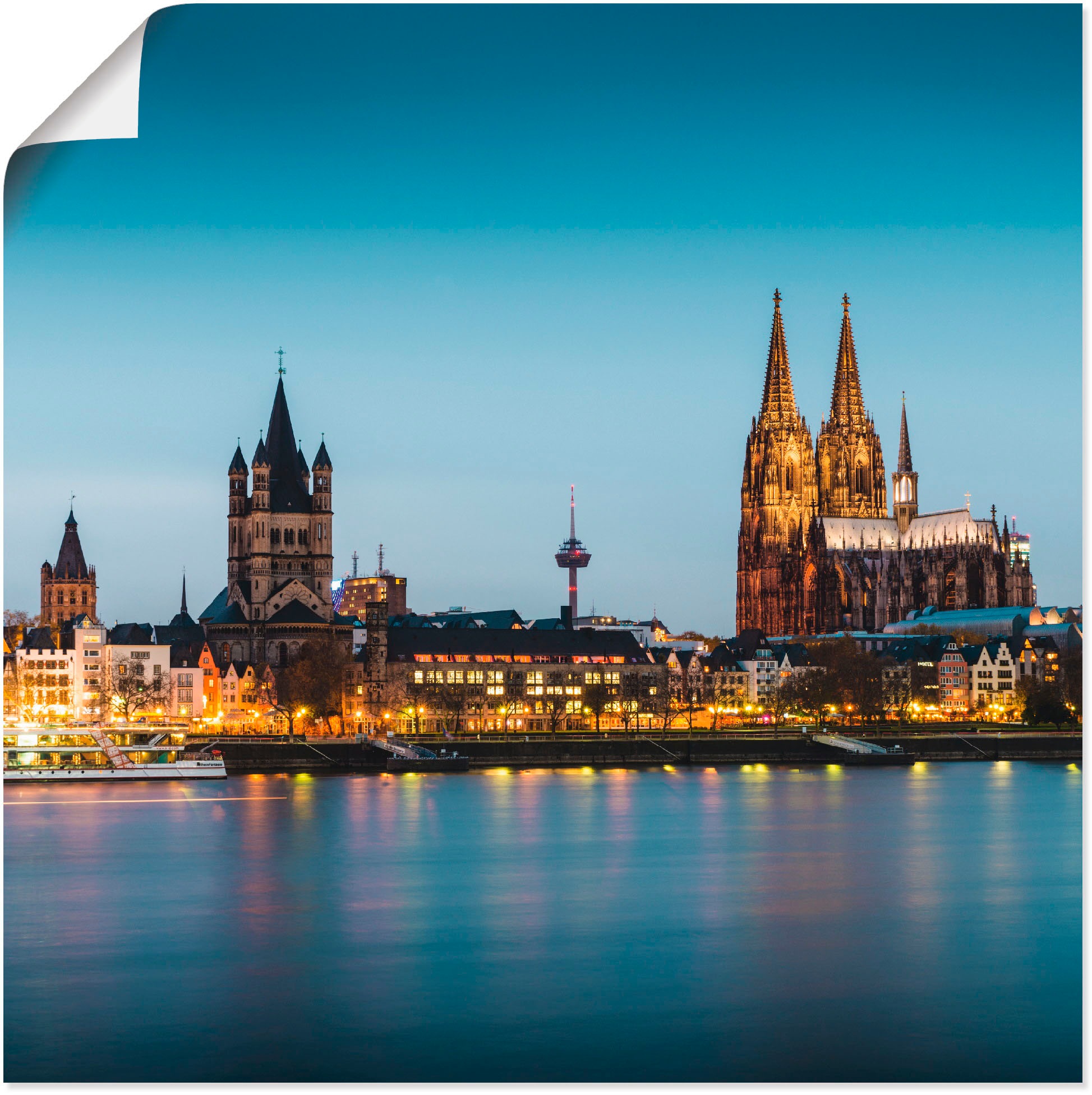 Image of Artland Wandbild »Köln Rheinpromenade«, Deutschland, (1 St.), in vielen Grössen & Produktarten - Alubild / Outdoorbild für den Aussenbereich, Leinwandbild, Poster, Wandaufkleber / Wandtattoo auch für Badezimmer geeignet bei Ackermann Versand Schweiz