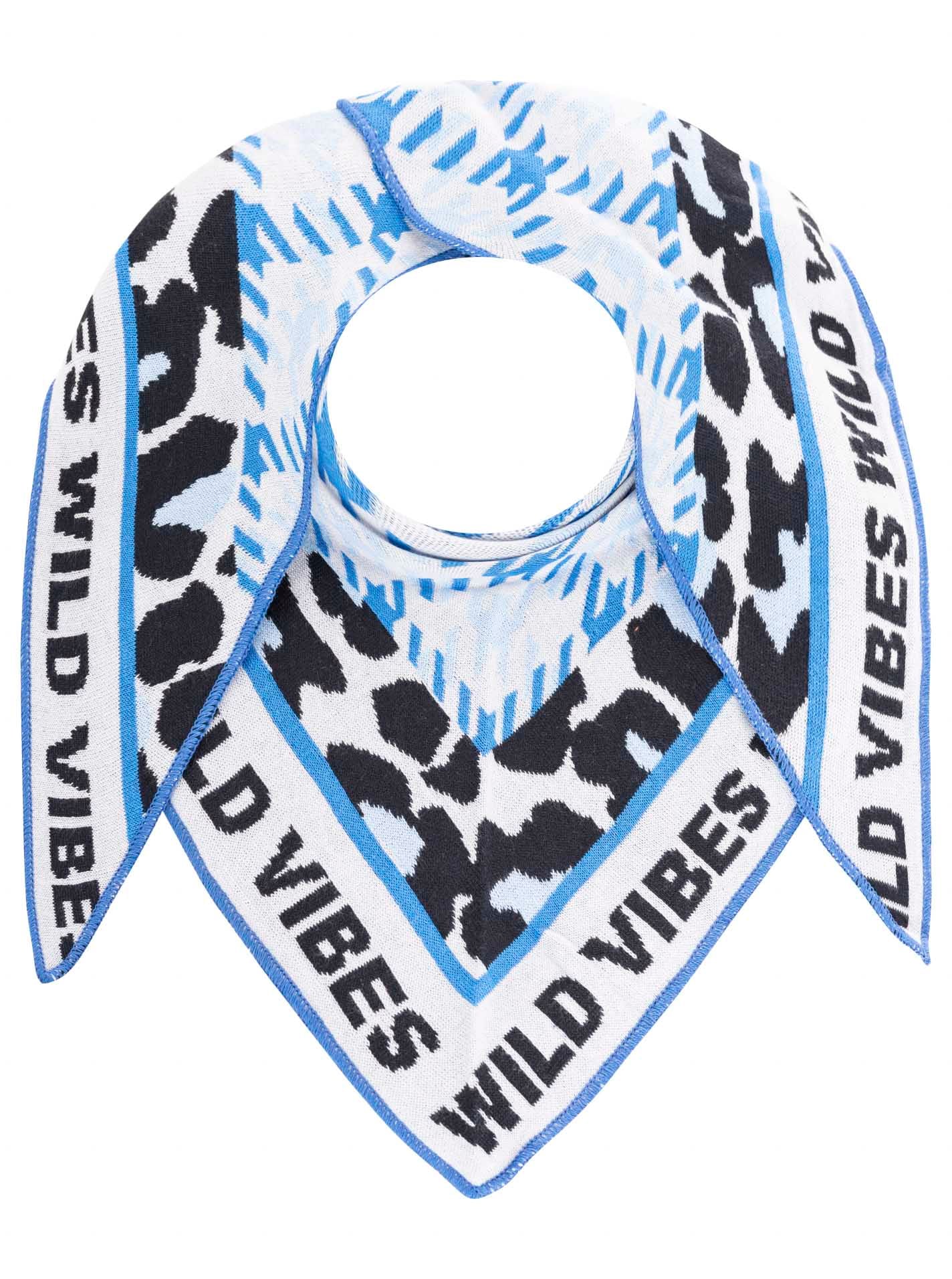 Zwillingsherz Foulard triangulaire »"Leo Hahnentritt"« mélange de motifs, léopard et pied-de-poule, inscription, foulard mode