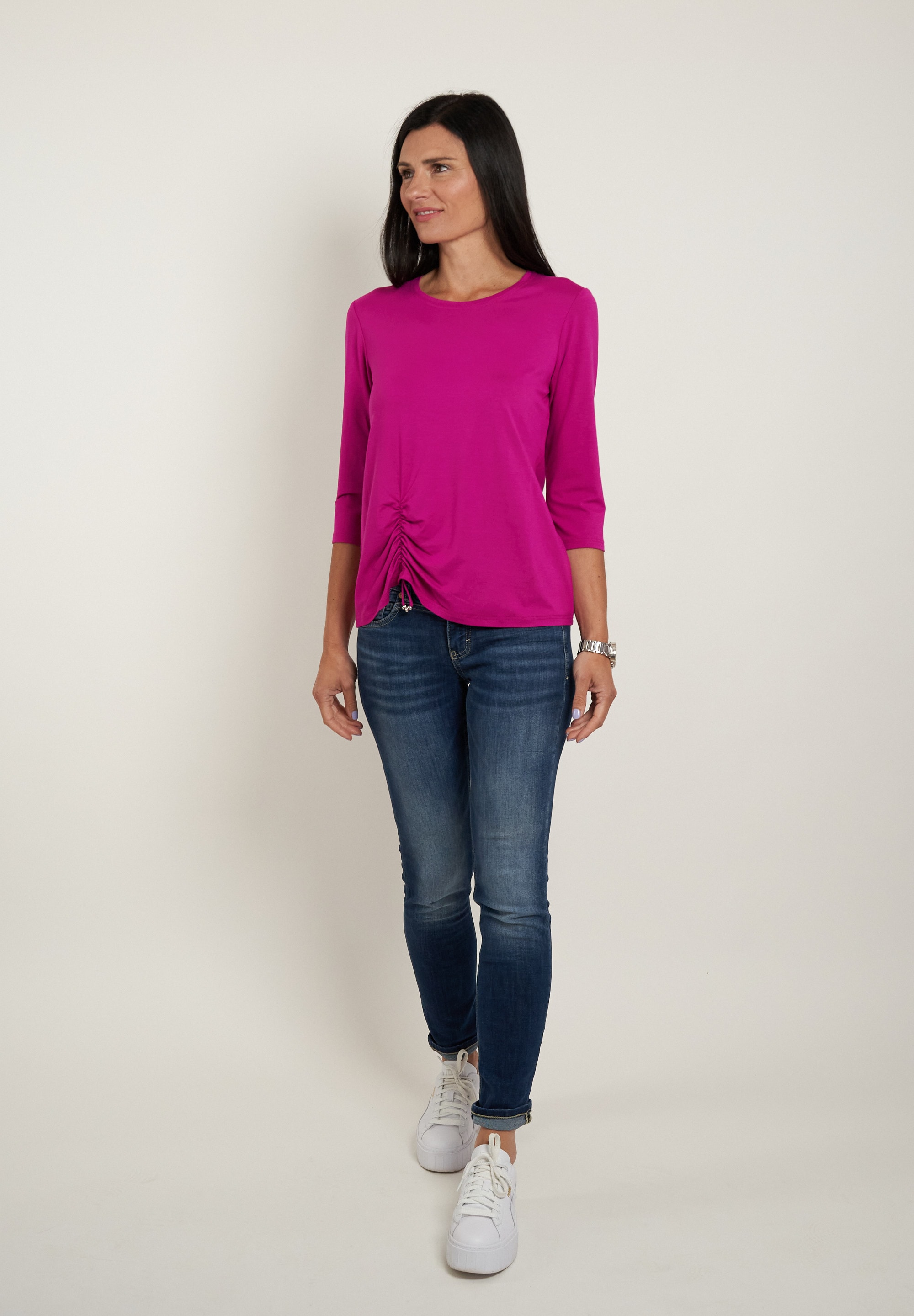 Image of Seidel Moden 3/4-Arm-Shirt mit Raff-Detail vorne - MADE IN GERMANY