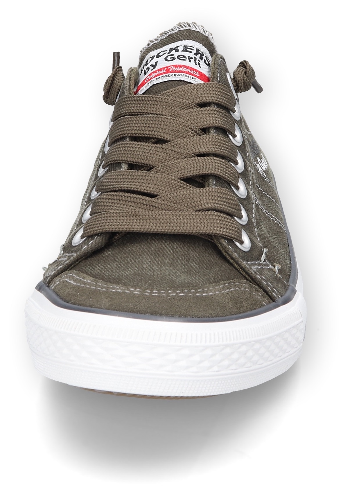 Dockers by Gerli Slip-On Sneaker  , Freizeitschuh, Retro Sneaker, Fake Schnürung, in cooler Jeansoptik