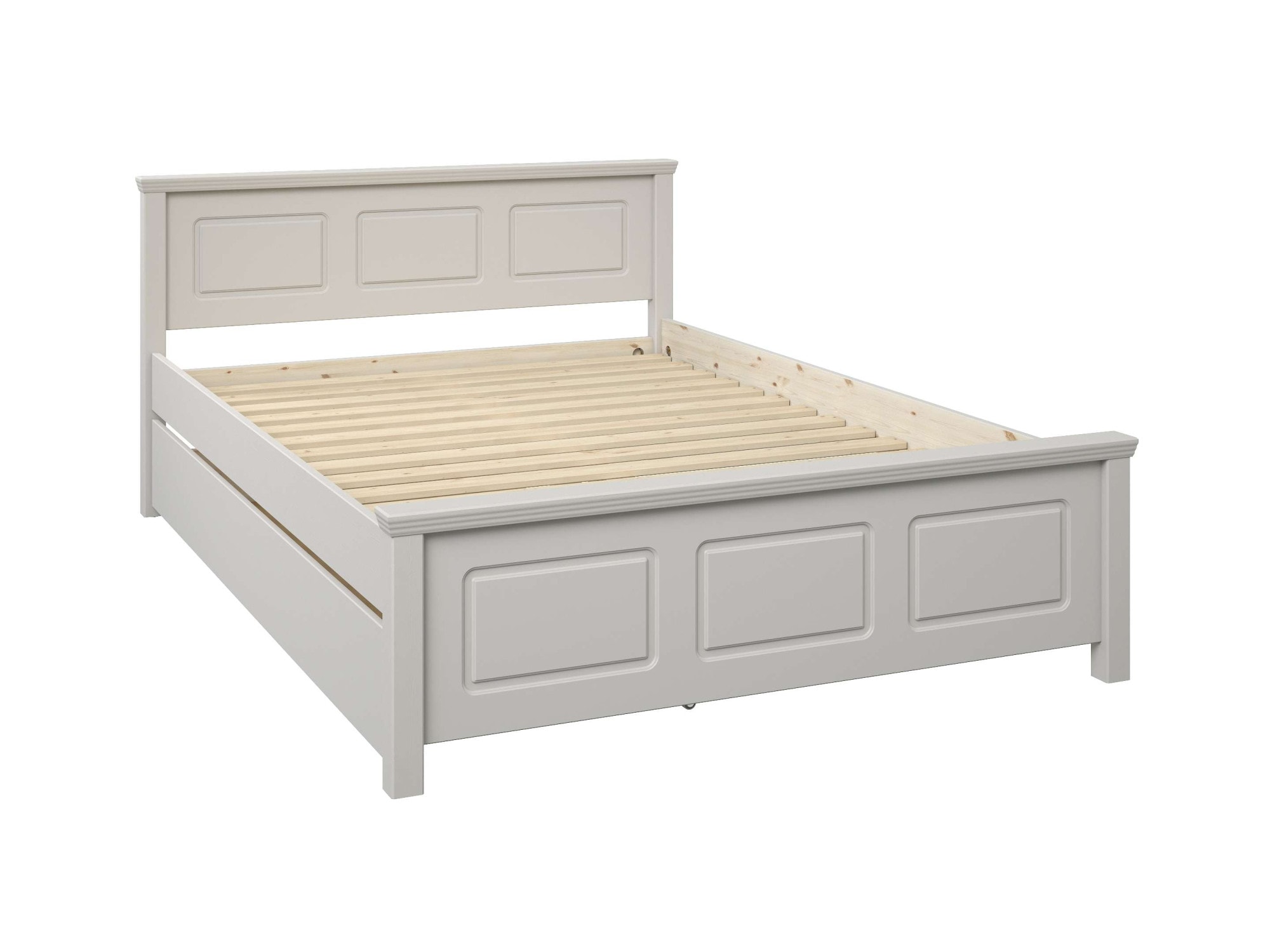 GOODproduct Lit en bois massif »ERIK' , Made in Europe, optional mit Schublade, Massivholz Kiefer« FSC® zertifiziert,  in mehreren Grössen, Landhausstil mit Kassettenoptik
