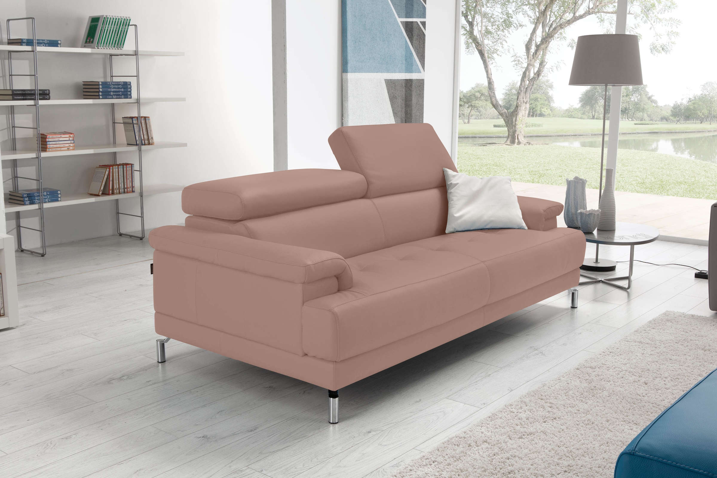 Egoitaliano 2,5-Sitzer »Soul, Design und Sitzkomfort auf hohem Niveau, tolle Details«, inkl. Kopfteilverstellung für noch mehr Komfort, Designfuss